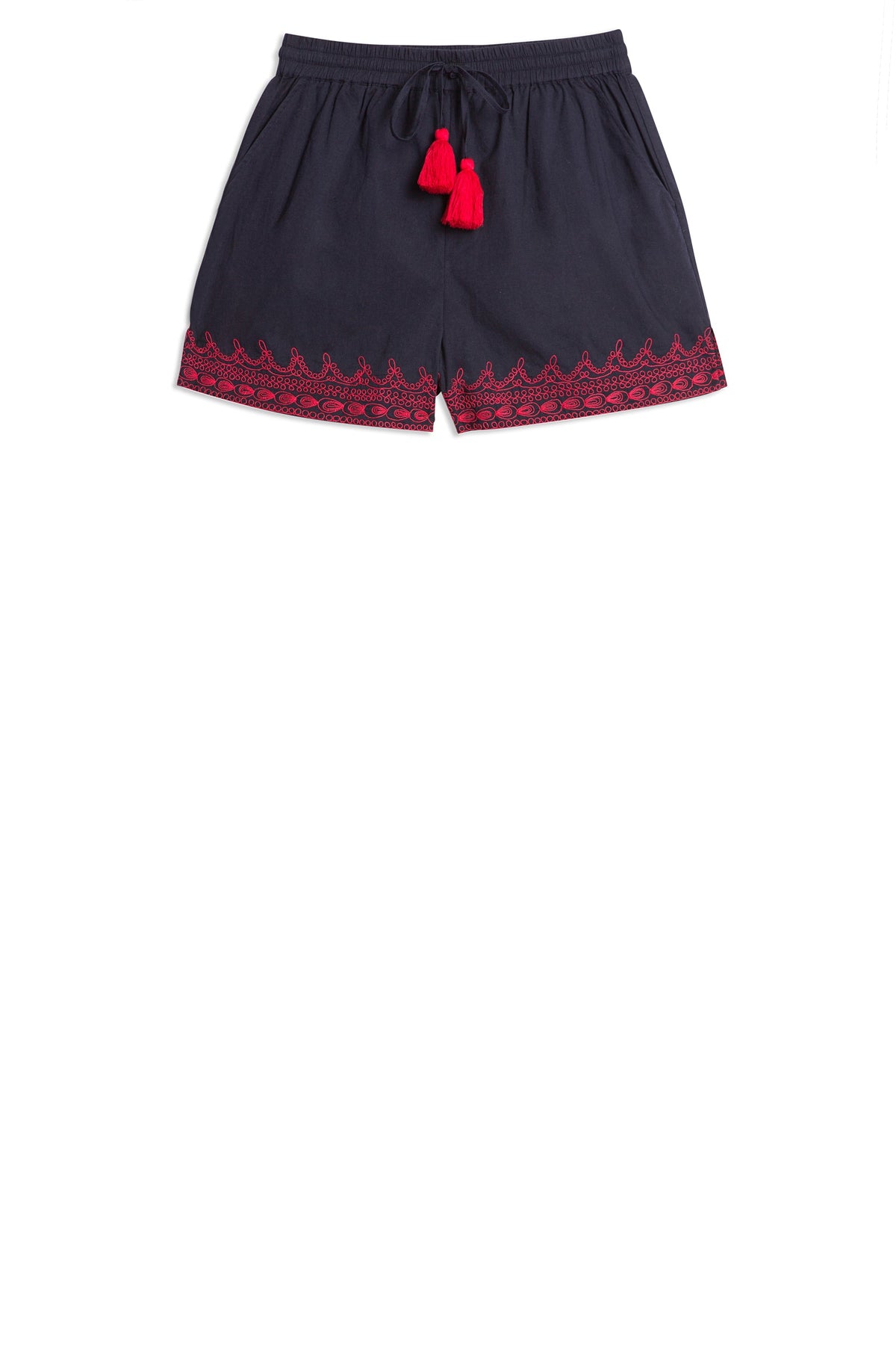 Milly Franco'S Shorts Blue Maroon Emb