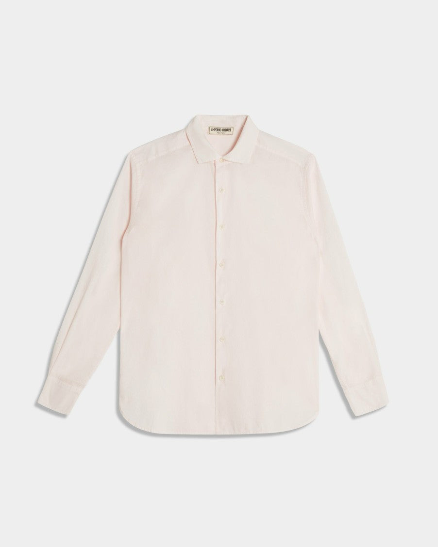Plain Cotton Shirt Slim Pink