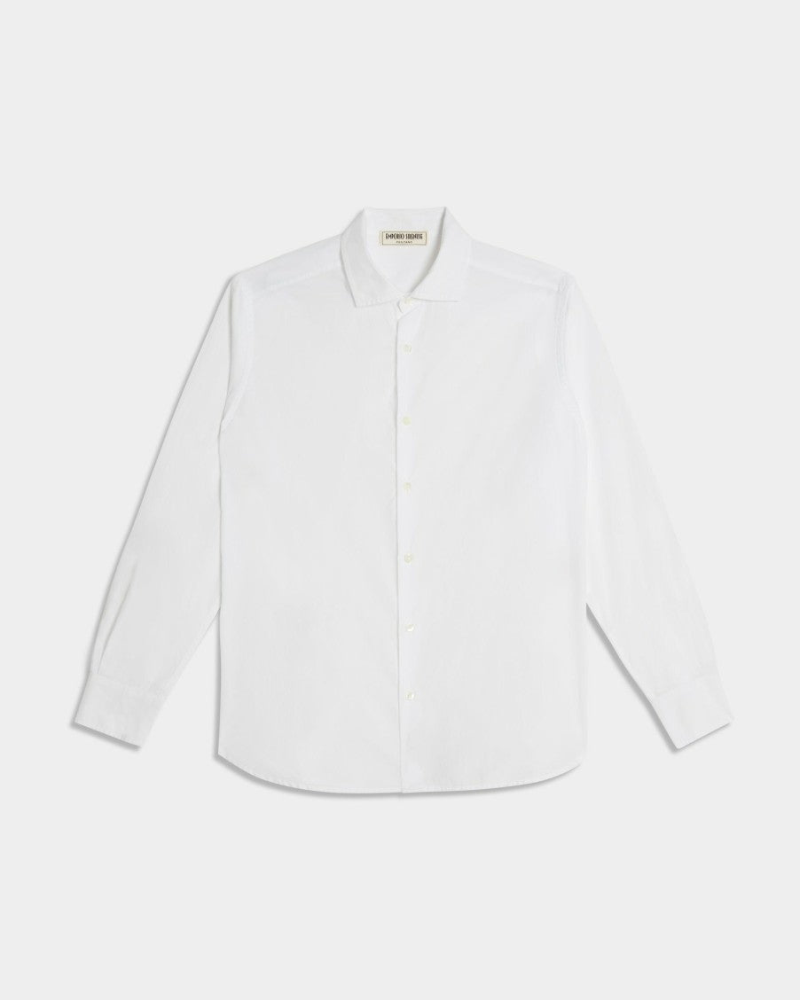 Plain Cotton Shirt Slim White