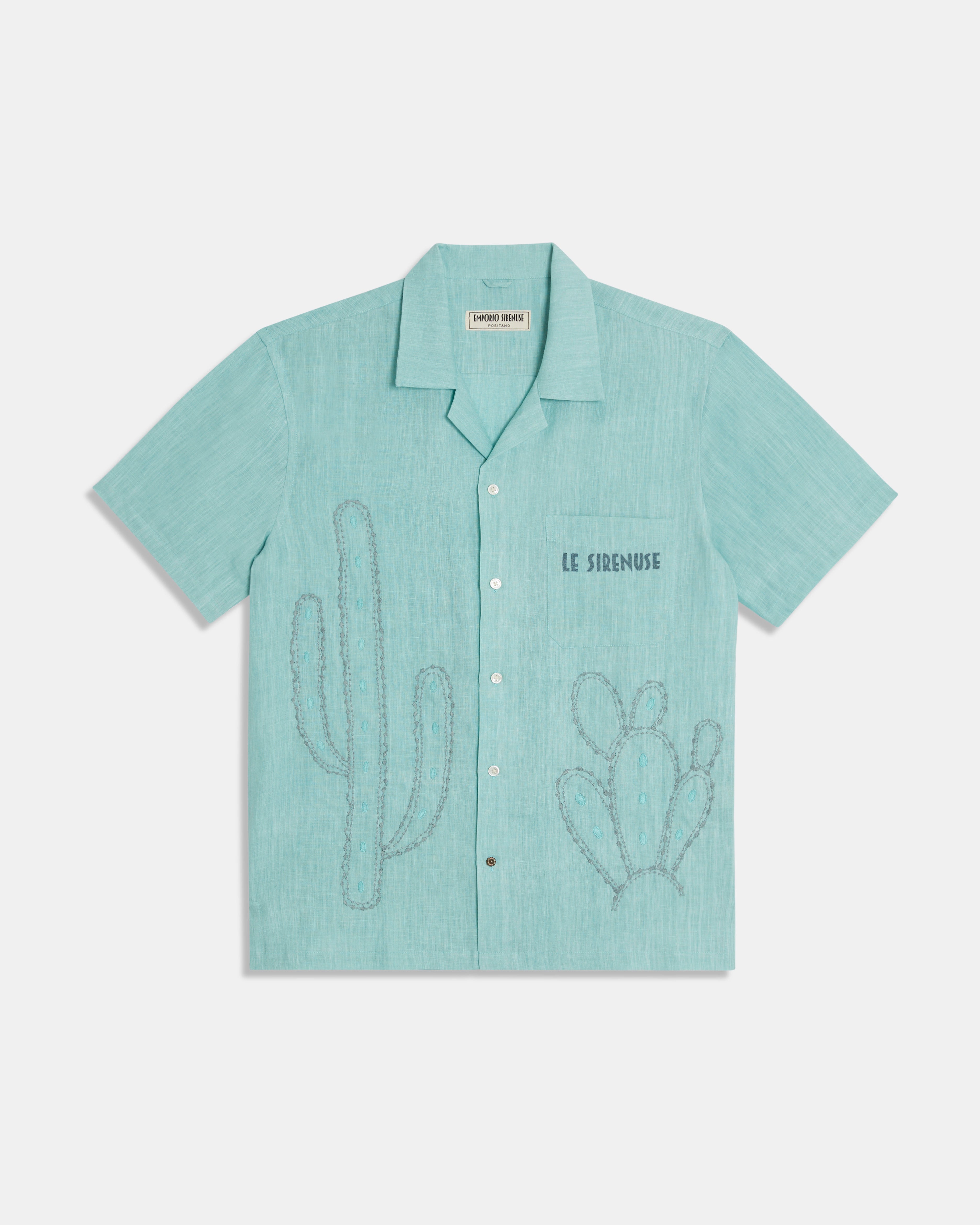 Cactus Linen Hawaiian Shirt