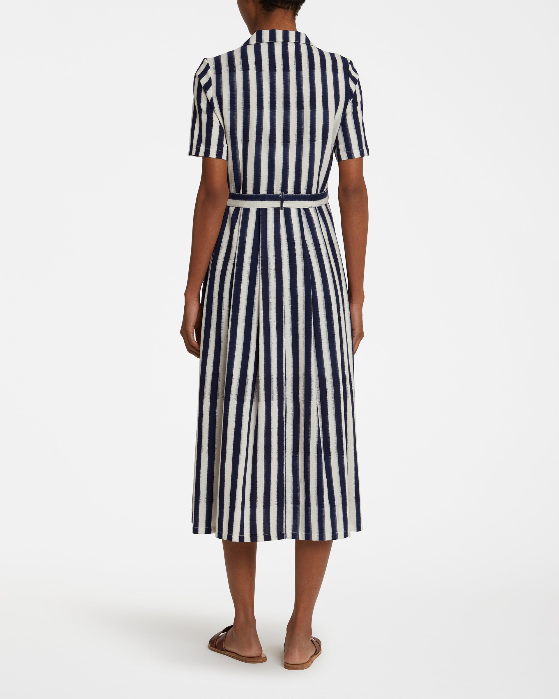 Claudia Dress in Ikat Stripes