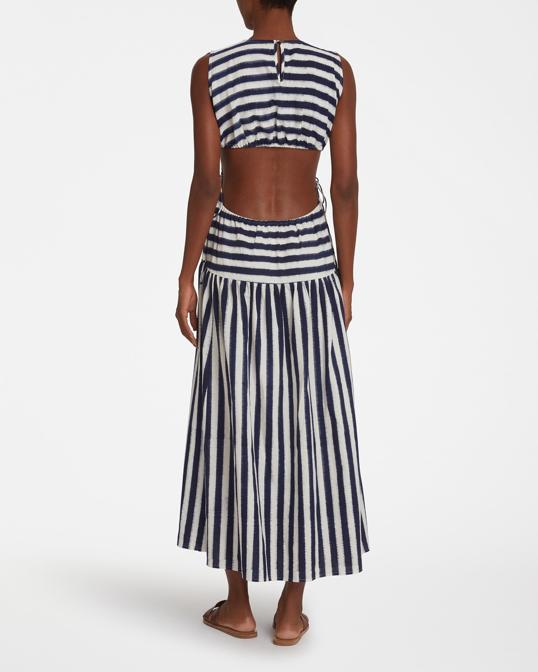 Pulcheria Dress in Ikat Stripes