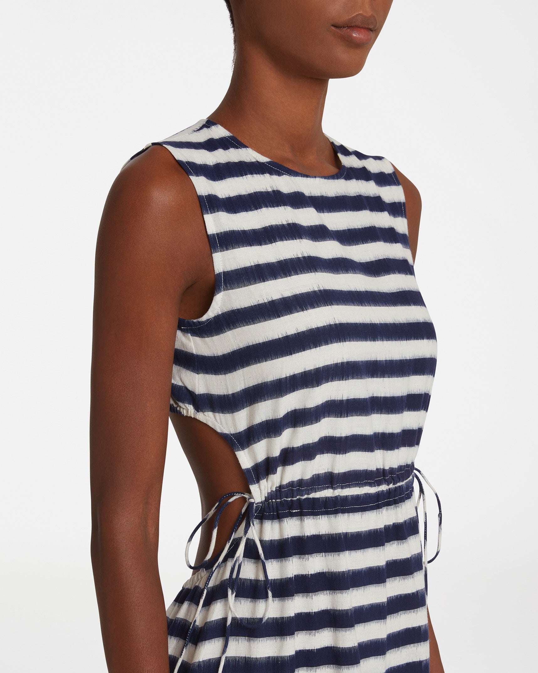 Pulcheria Dress in Ikat Stripes