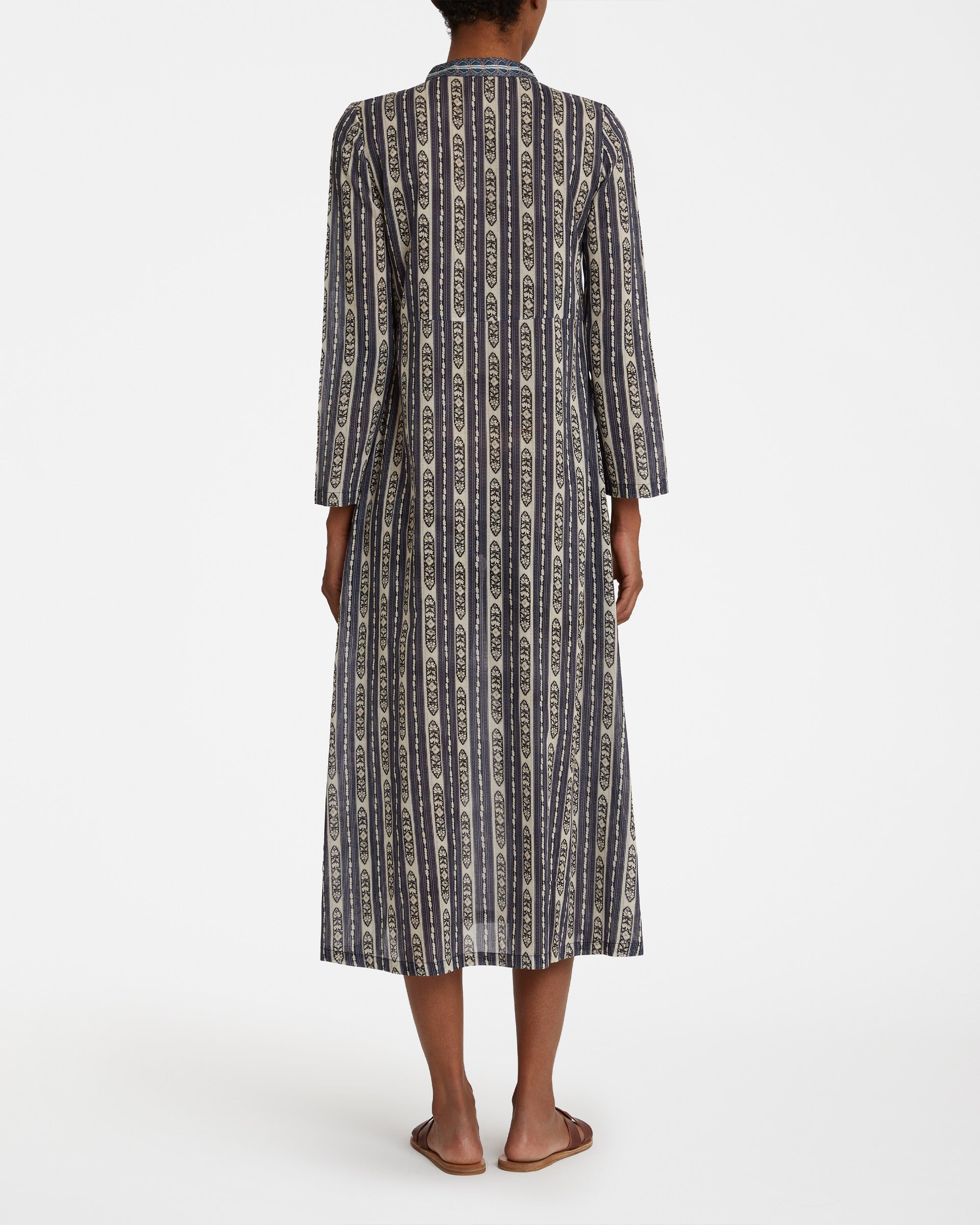 Giada Caftan in Marble Flowers Print