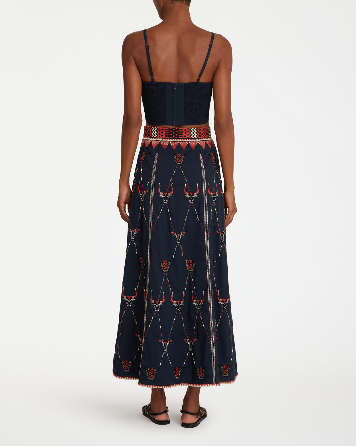 Camille Skirt With Sacred Bulls Embroidery