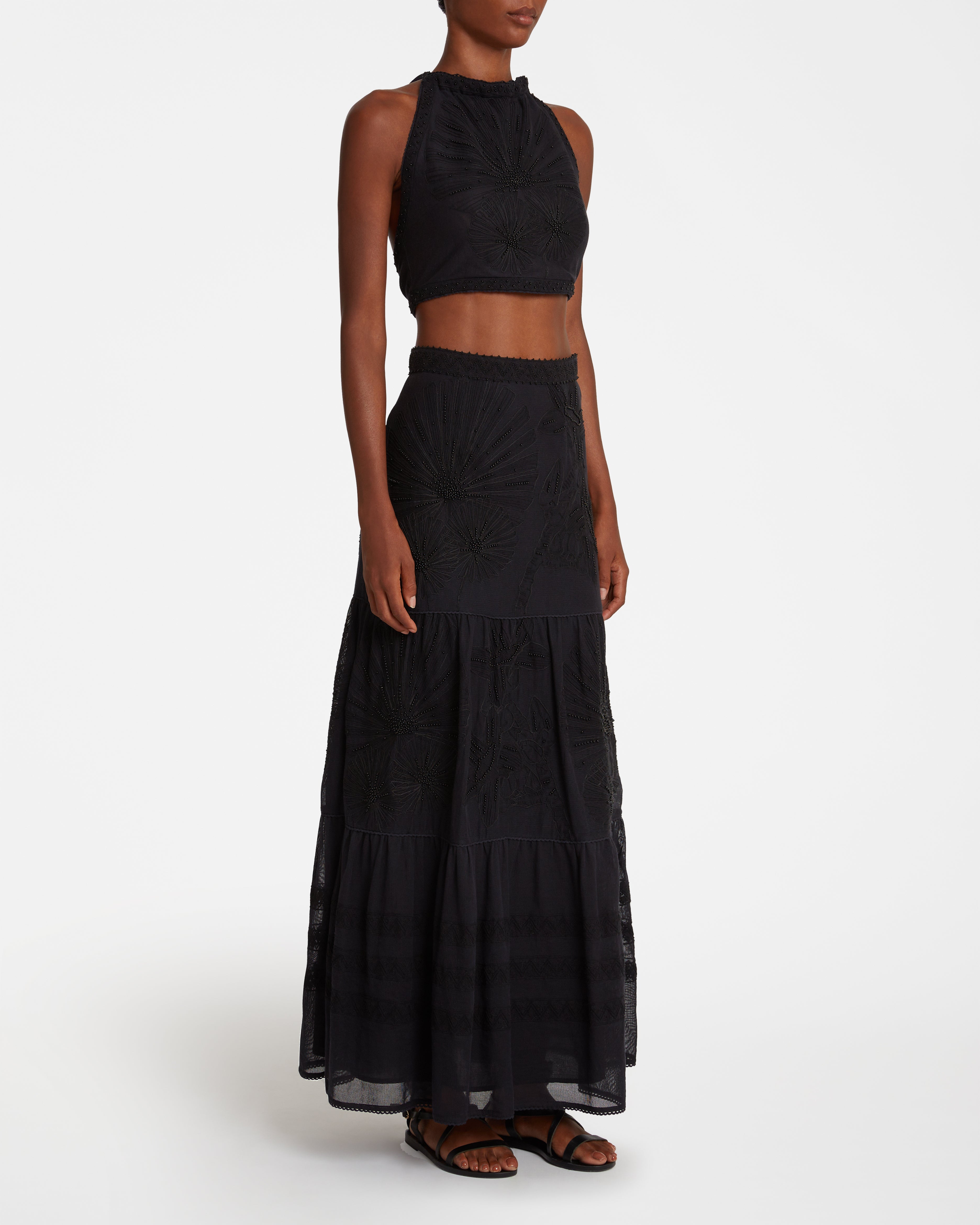 Elda Skirt With Flower Net Embroidery
