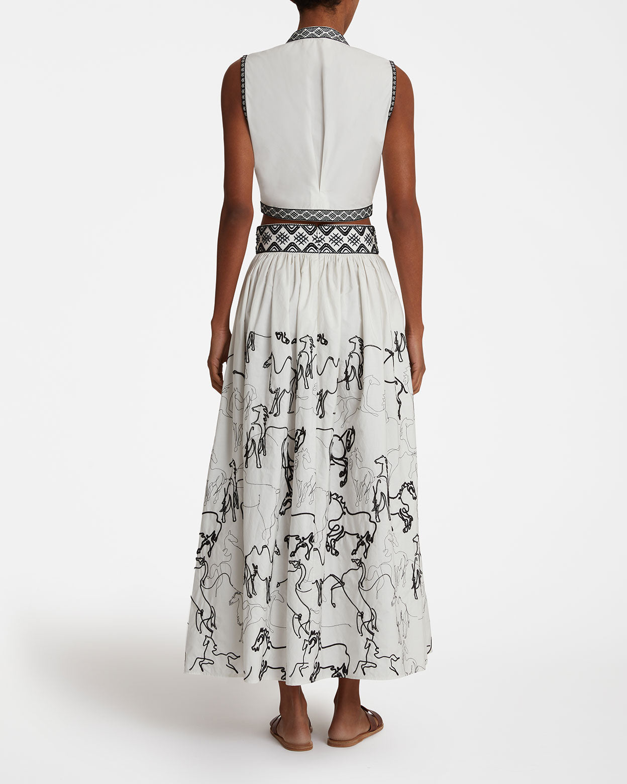 Ombretta Skirt with Wild Horse Embroidery