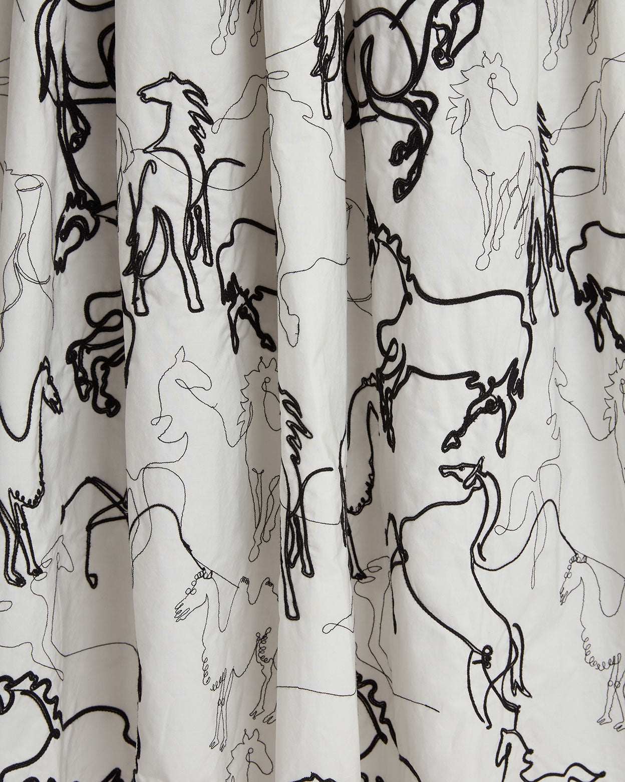 Ombretta Skirt with Wild Horse Embroidery