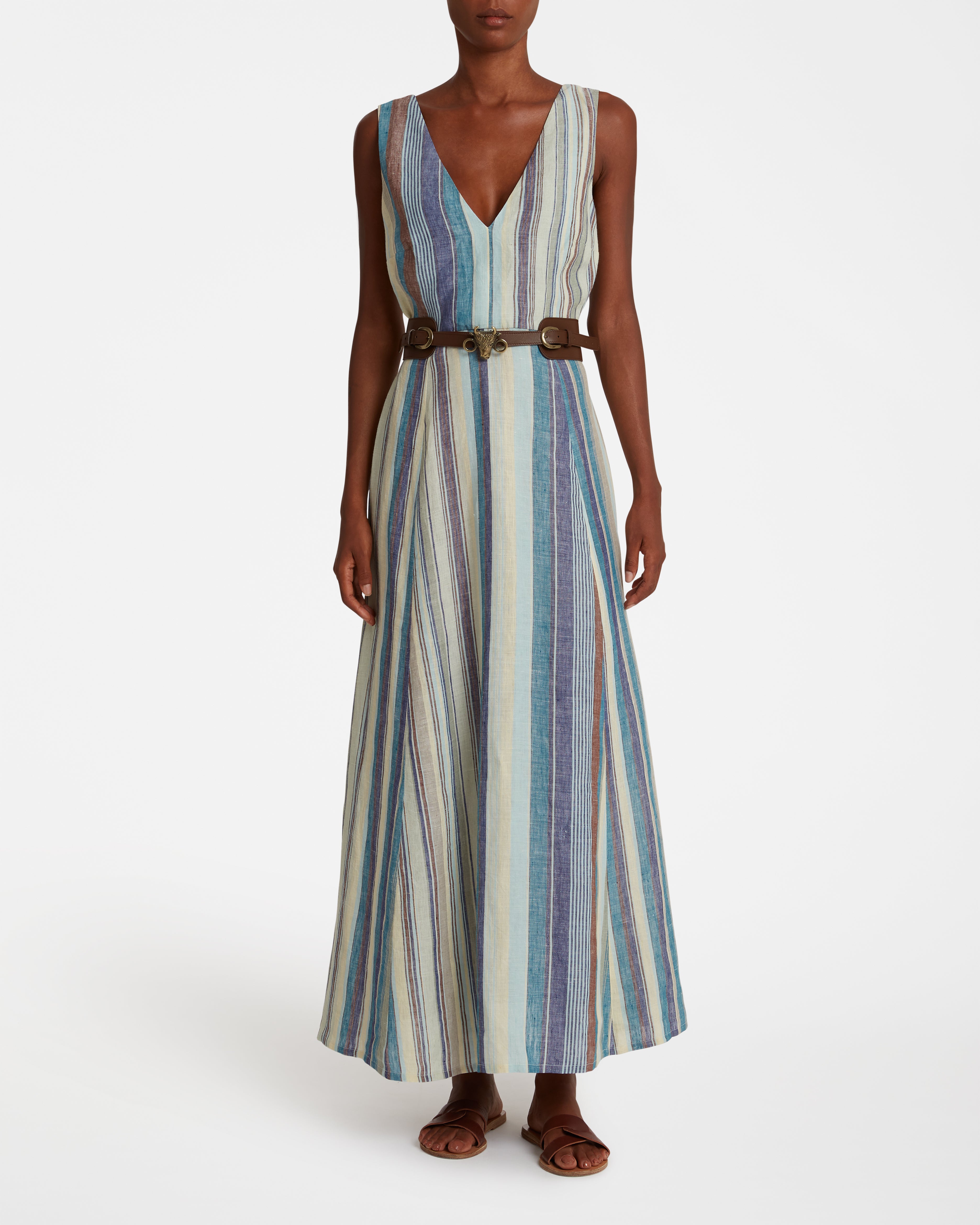 Nellie Dress In Rainbow Stripes