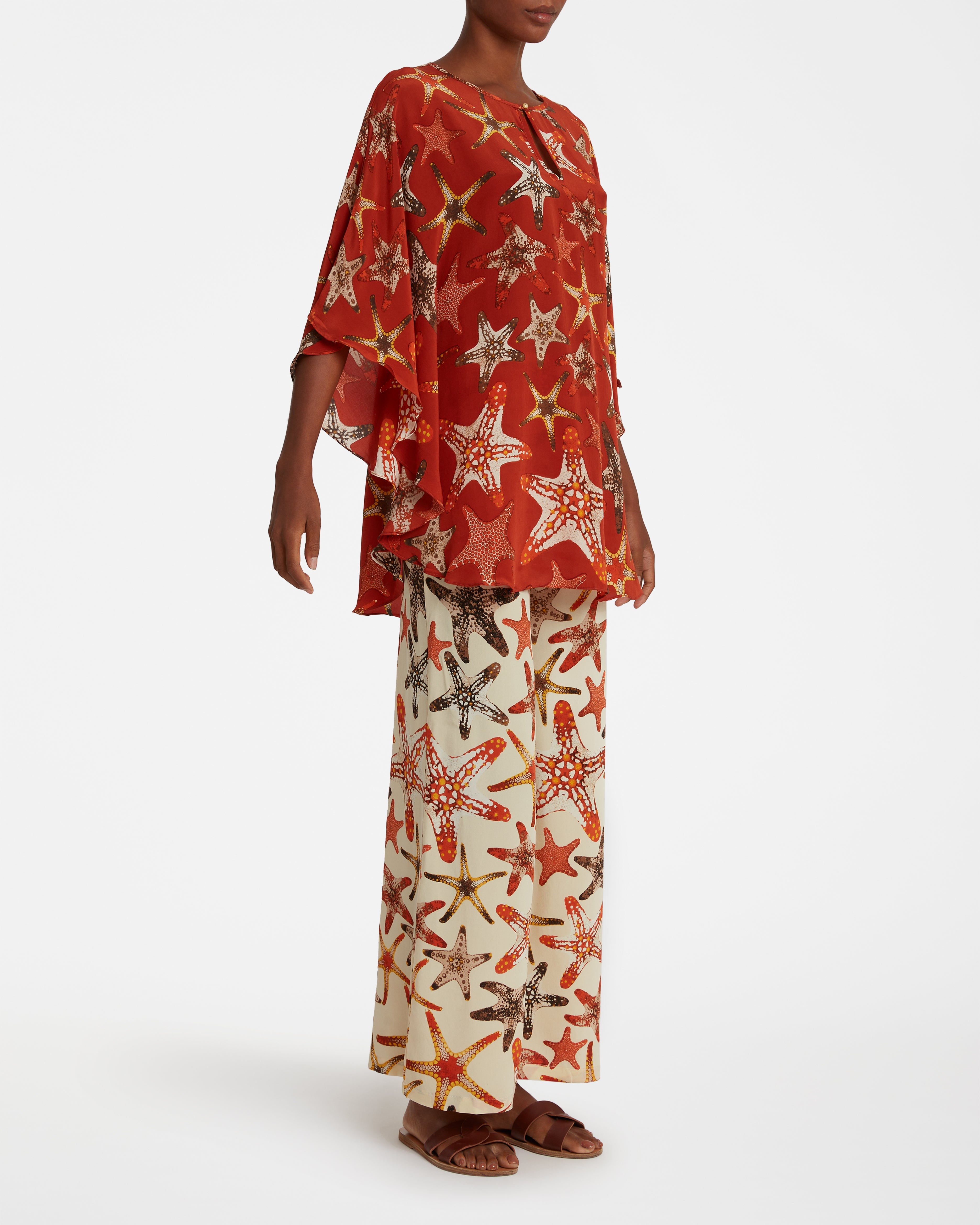 Himare Poncho In Starfish Print