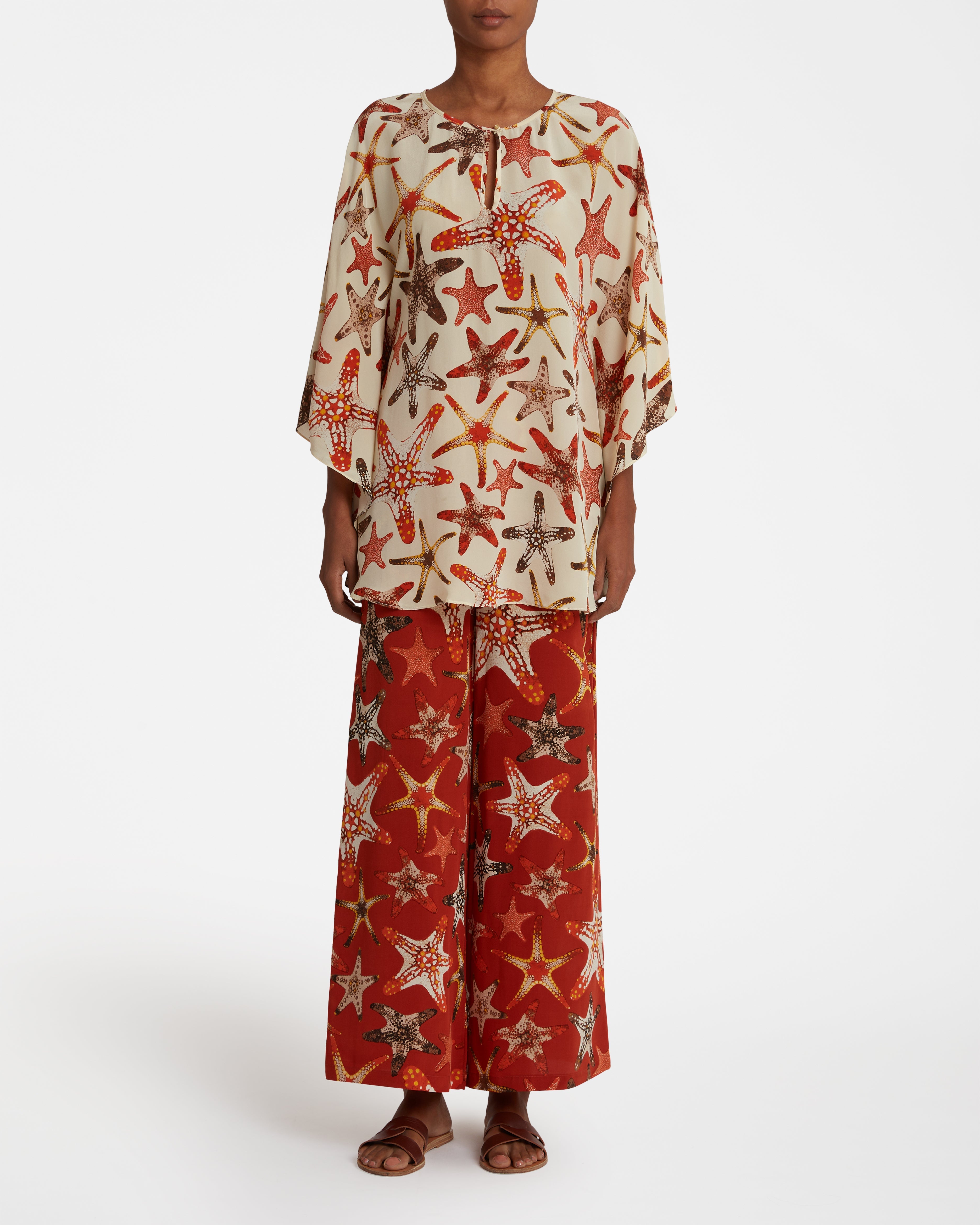 Himare Poncho In Starfish Print