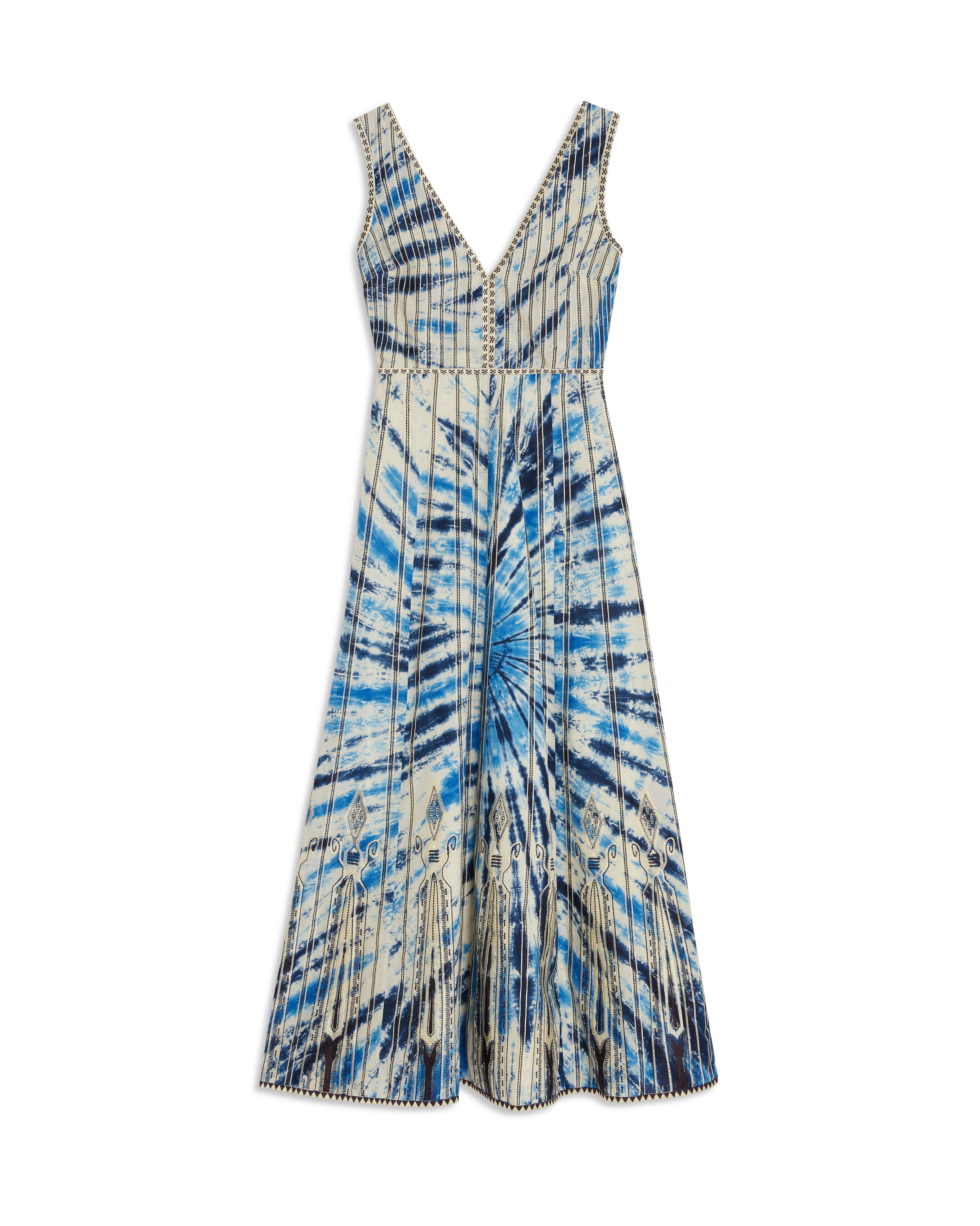Nellie Dress With Tie Dye Embroidery