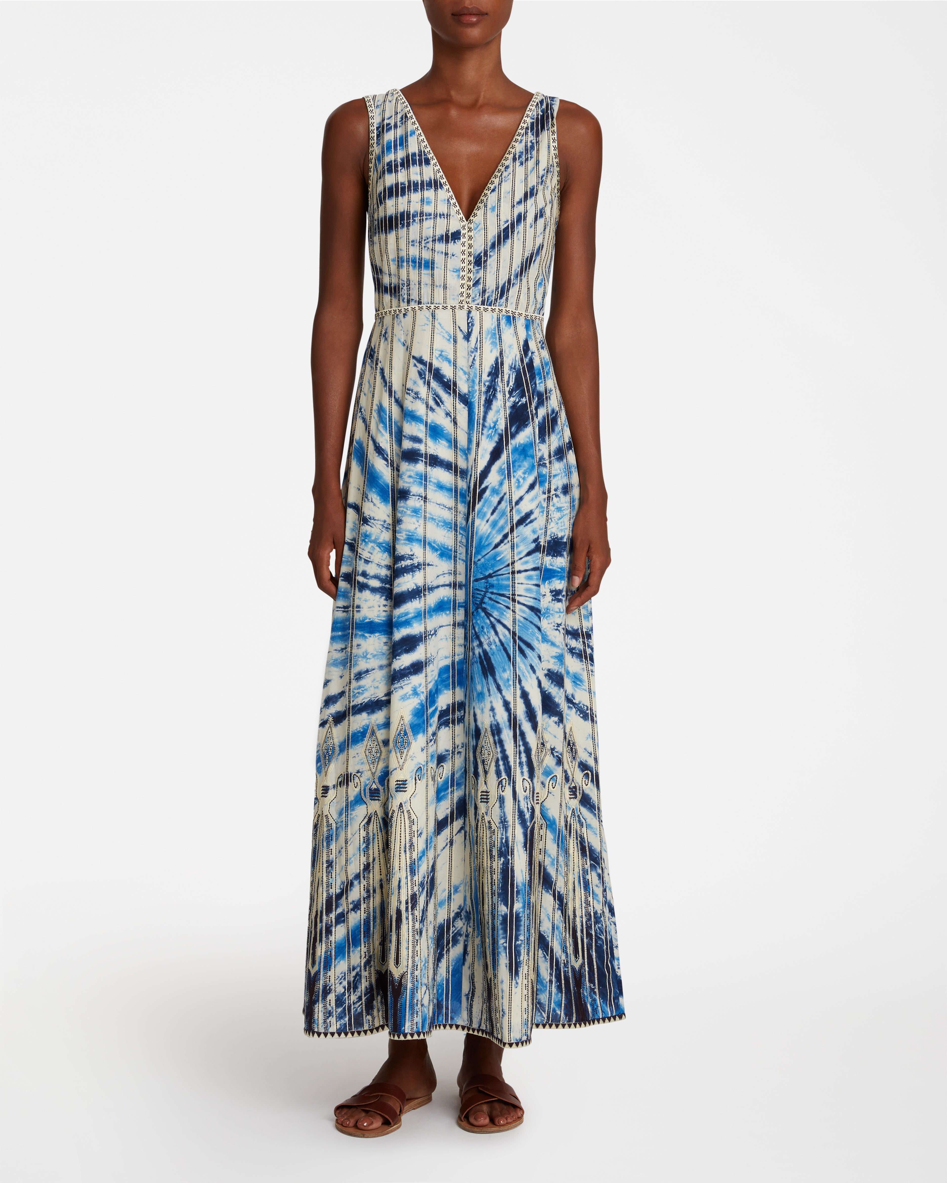 Nellie Dress With Tie Dye Embroidery