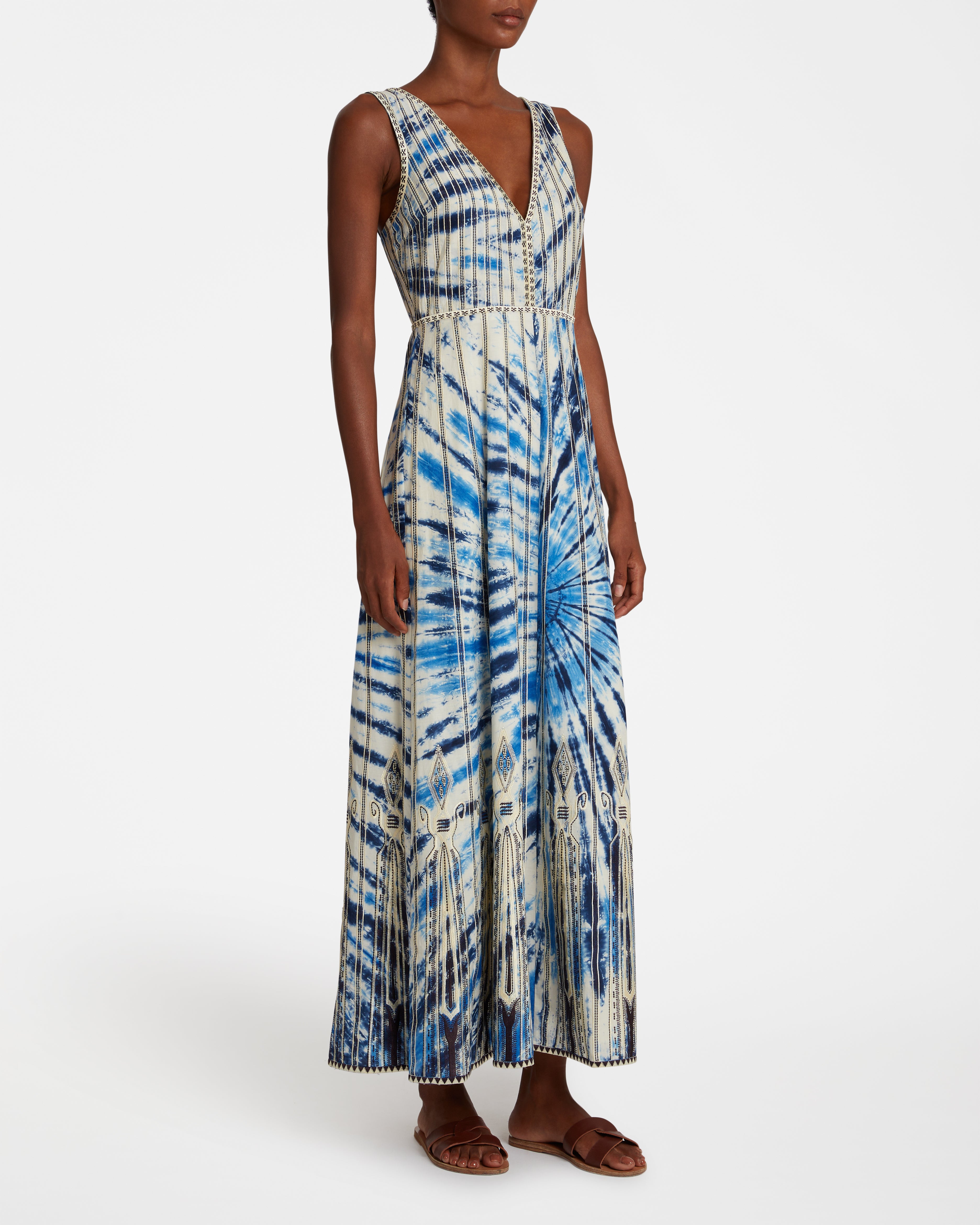 Nellie Dress With Tie Dye Embroidery