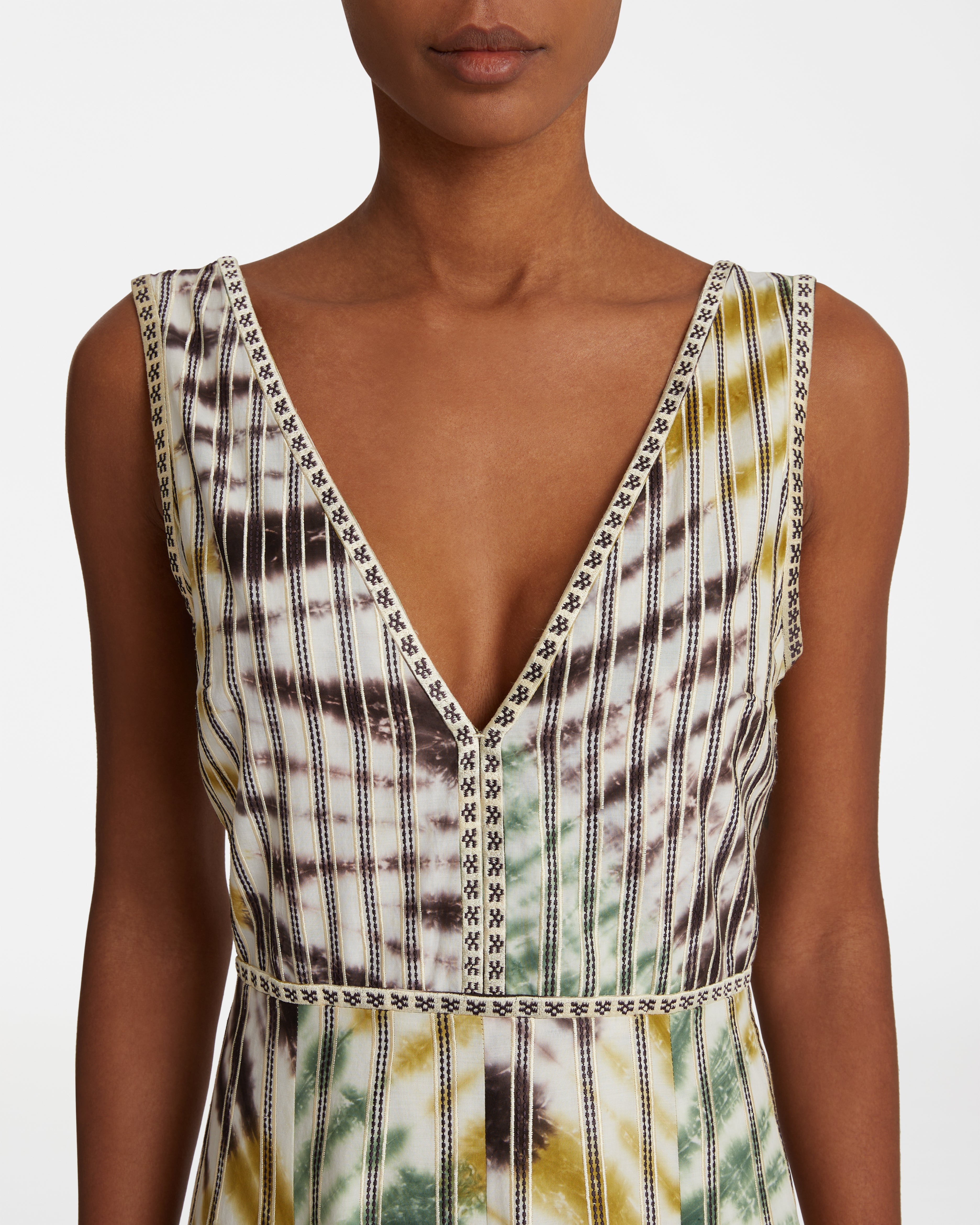 Nellie Dress With Tie Dye Embroidery