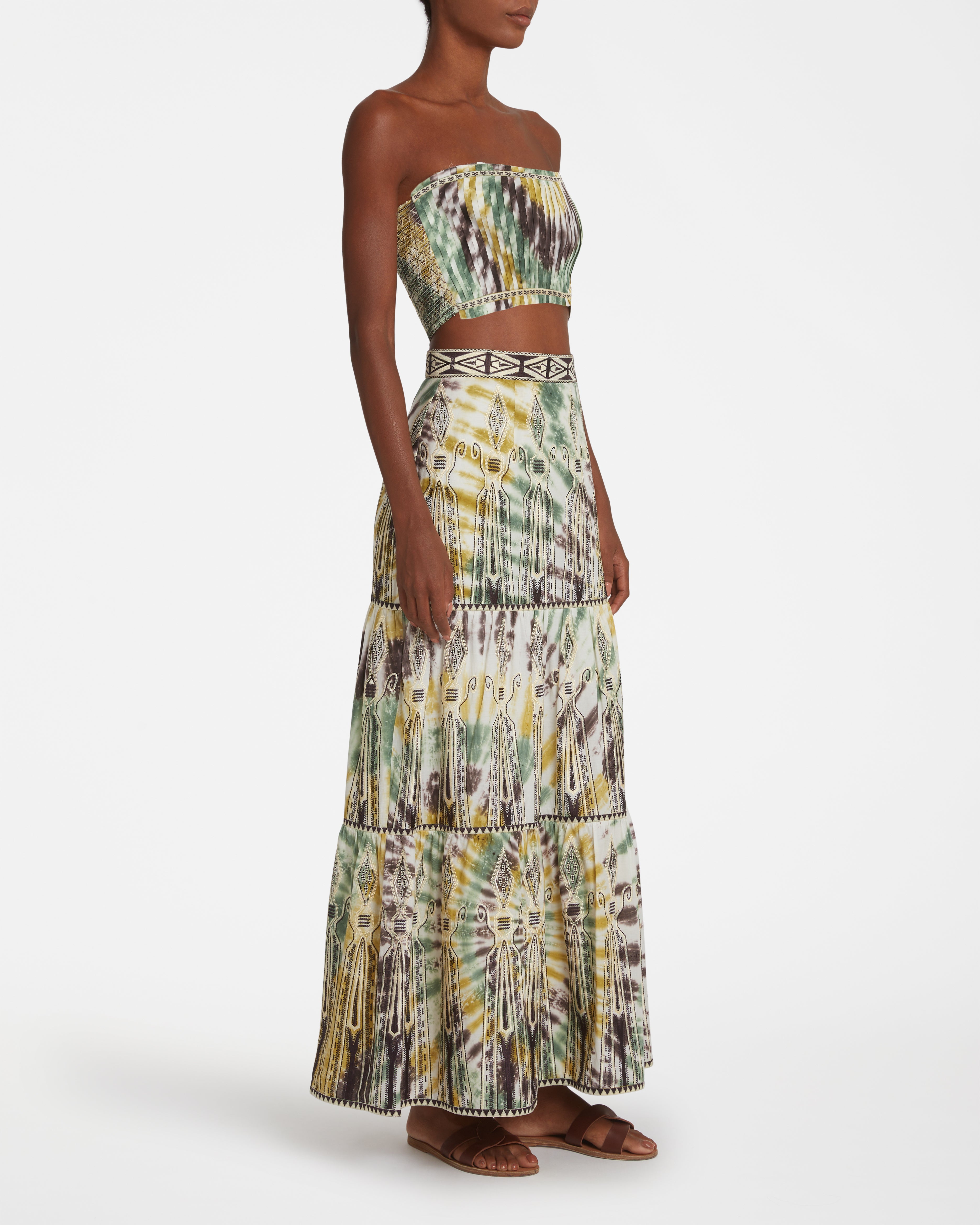 Elda Skirt With Tie Dye Embroidery