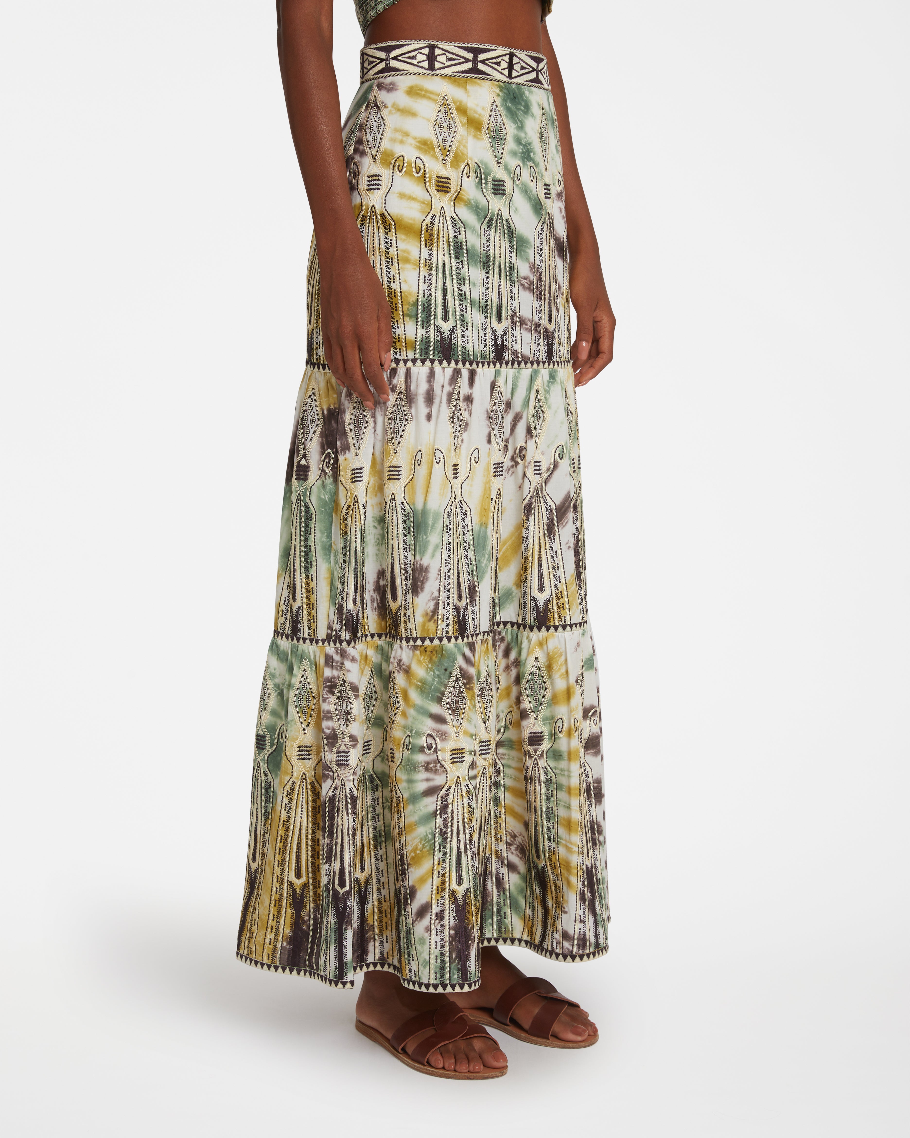 Elda Skirt With Tie Dye Embroidery