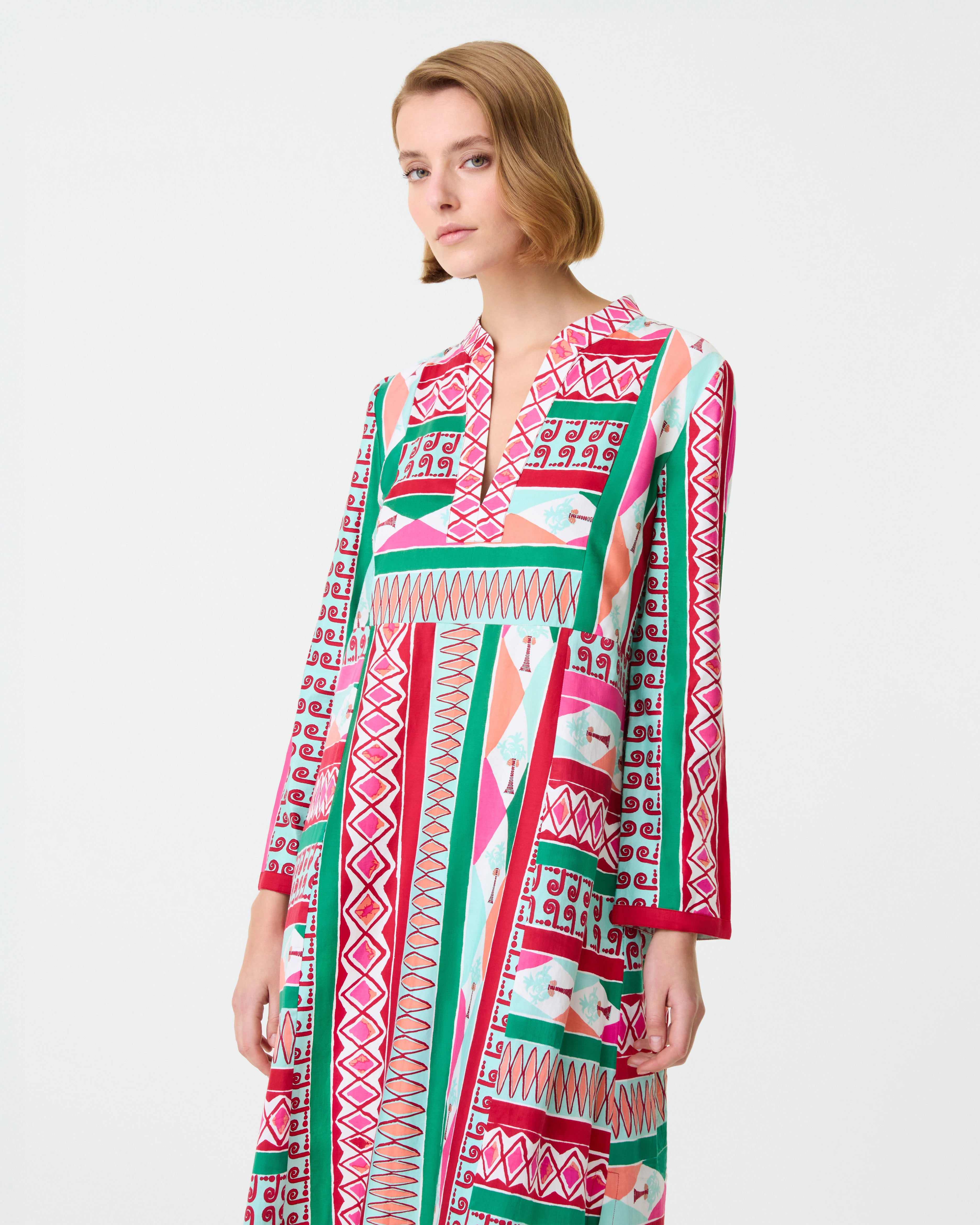 Giada Caftan in Arlecchino Print