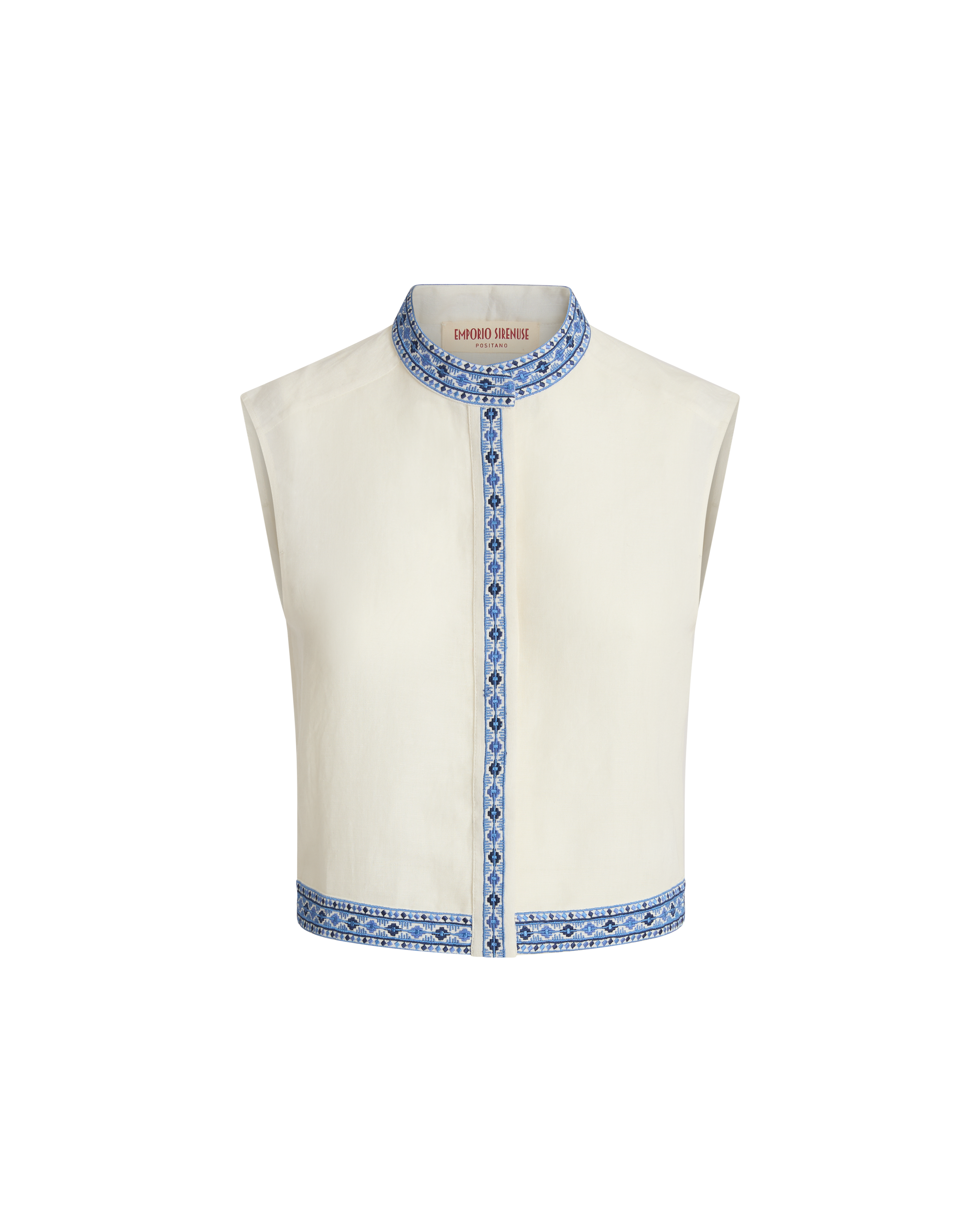 Andorra Top With Astragal Embroidery