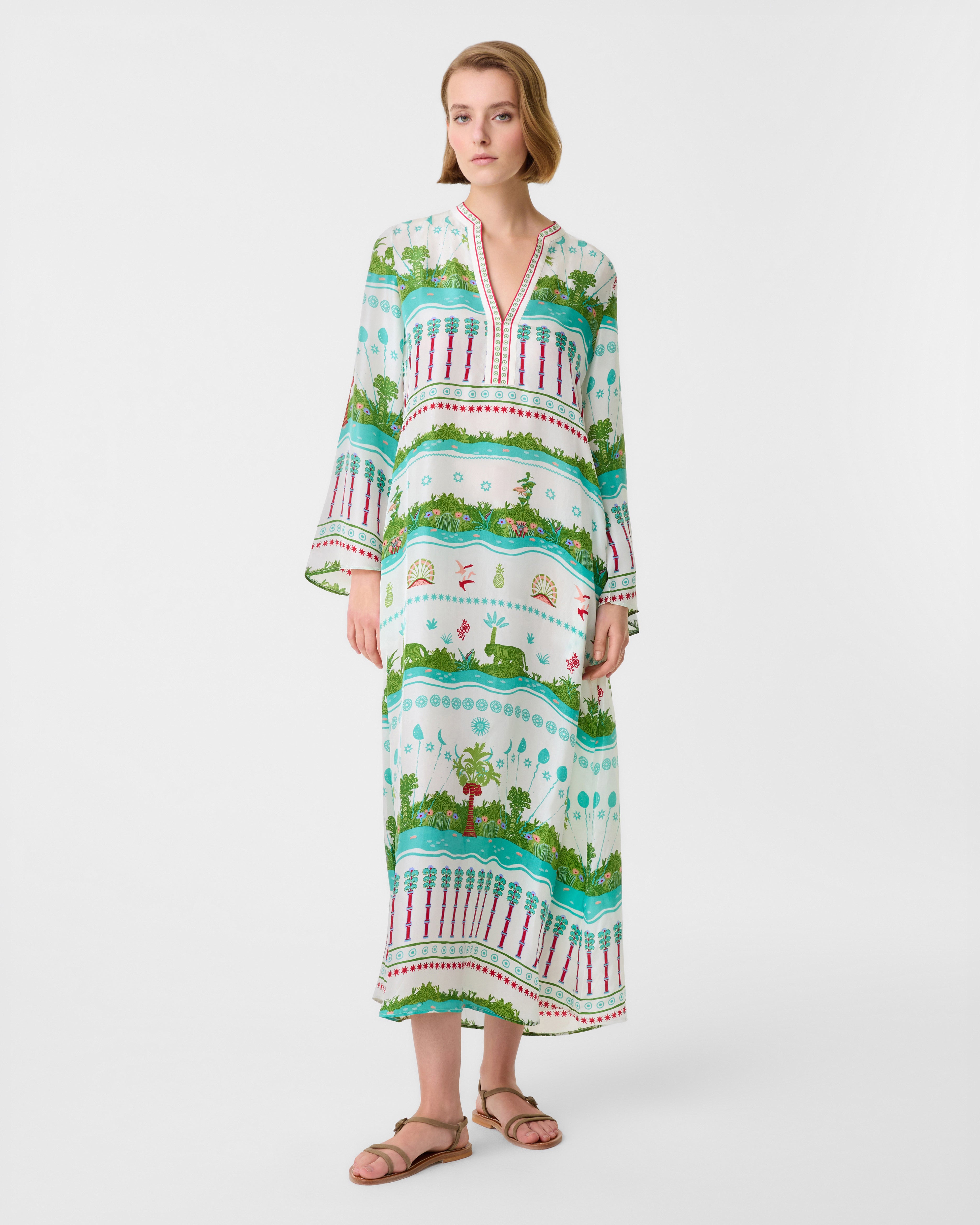 Jenna Caftan in Eden Print
