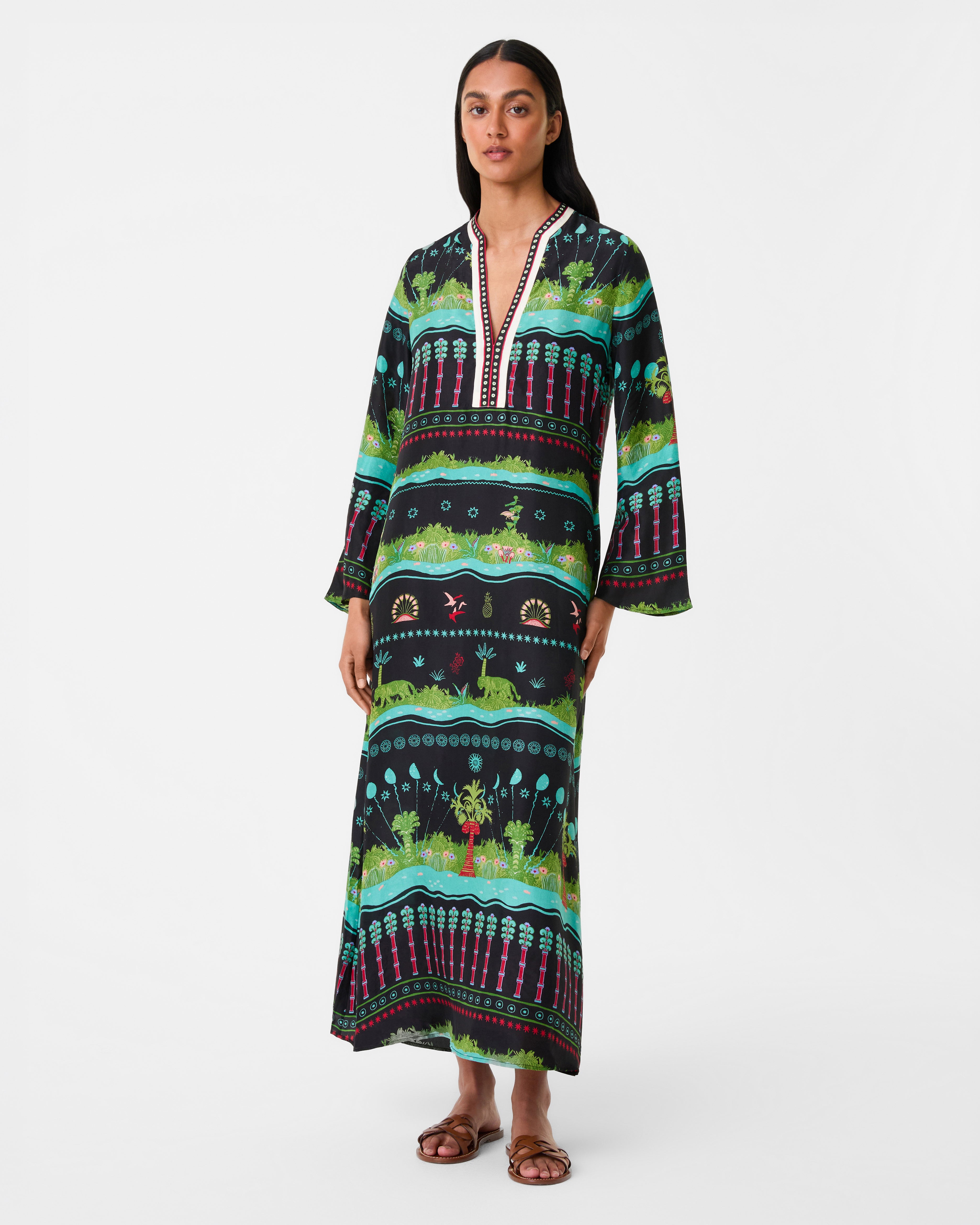 Jenna Caftan in Eden Print