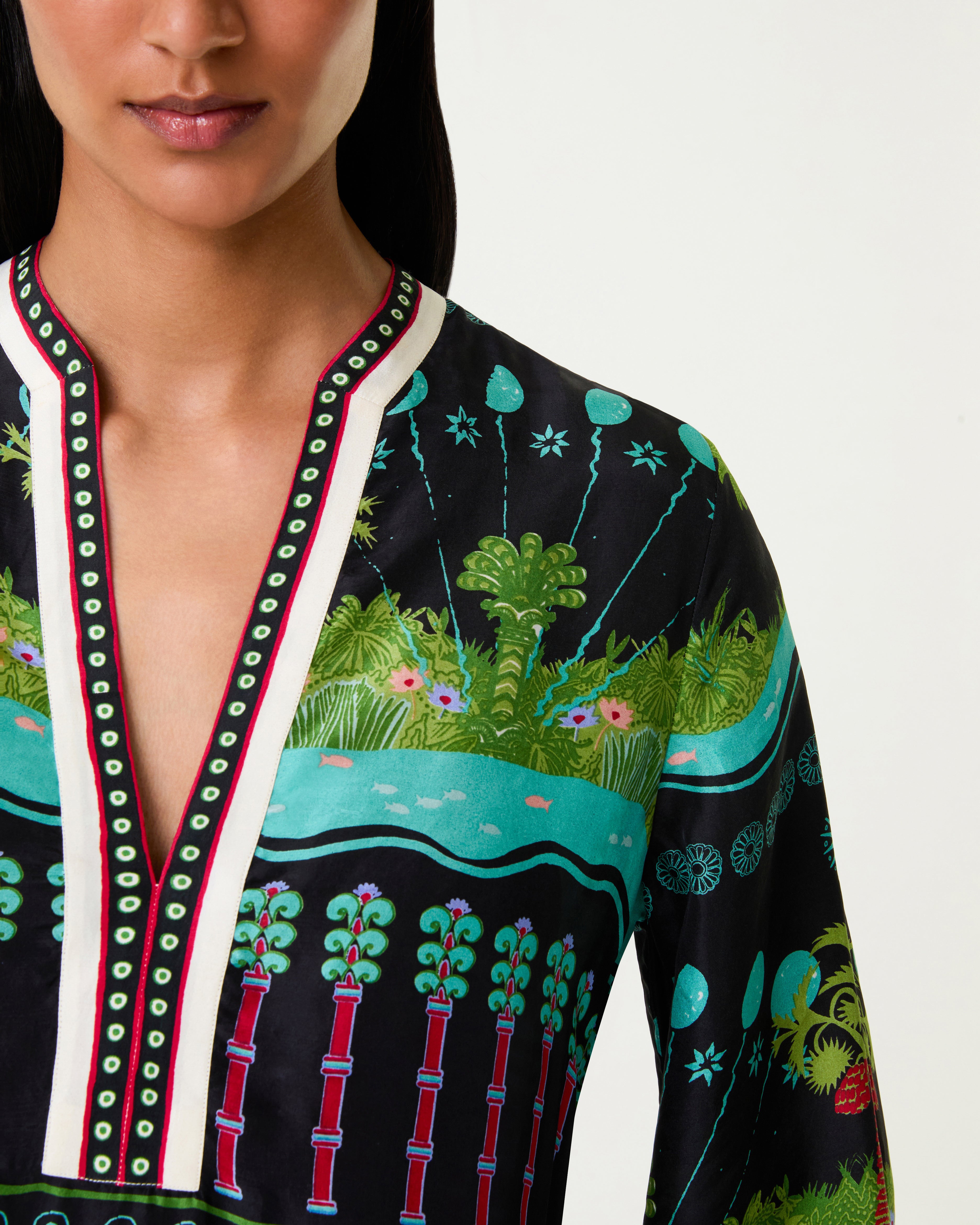 Jenna Caftan in Eden Print