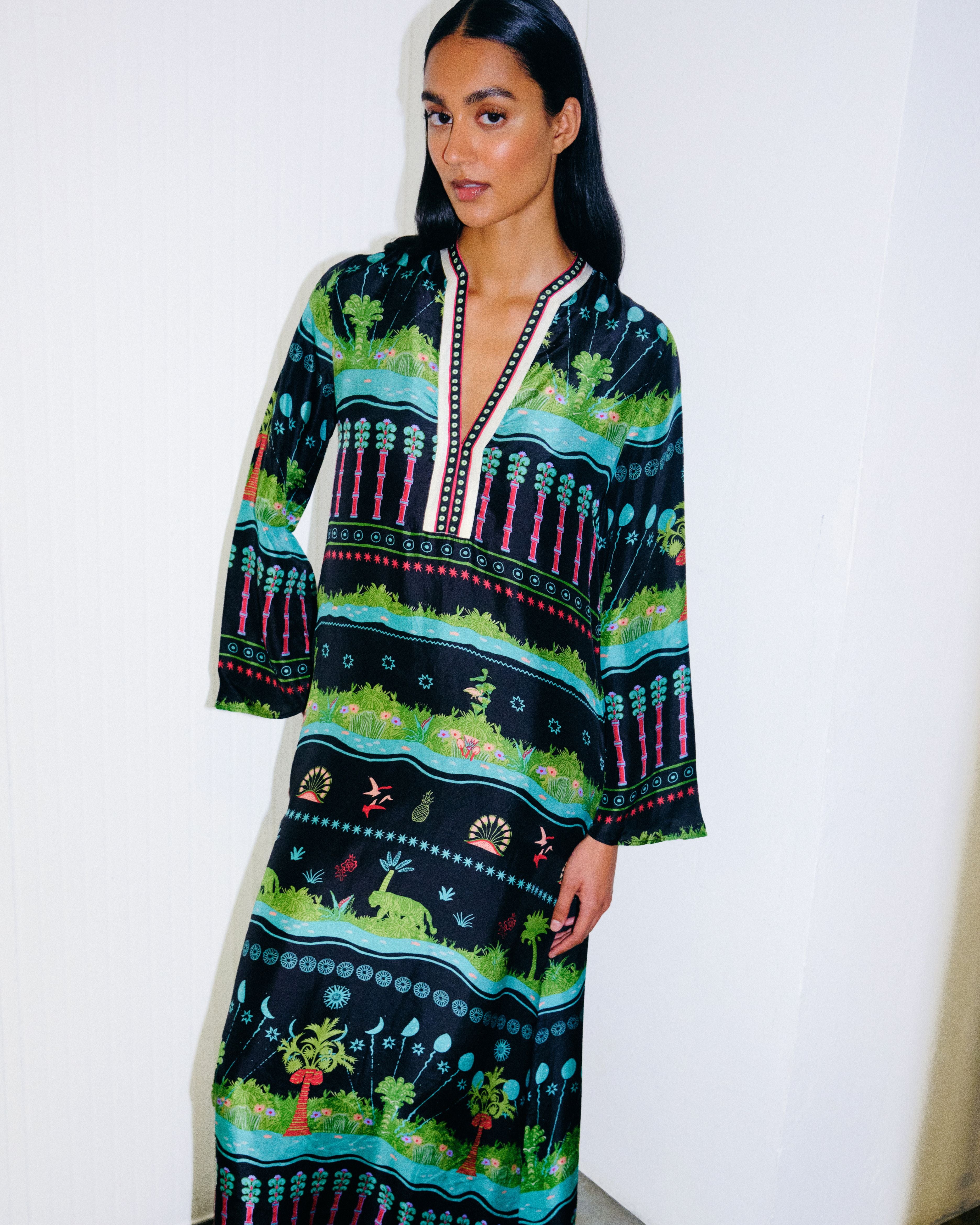 Jenna Caftan in Eden Print