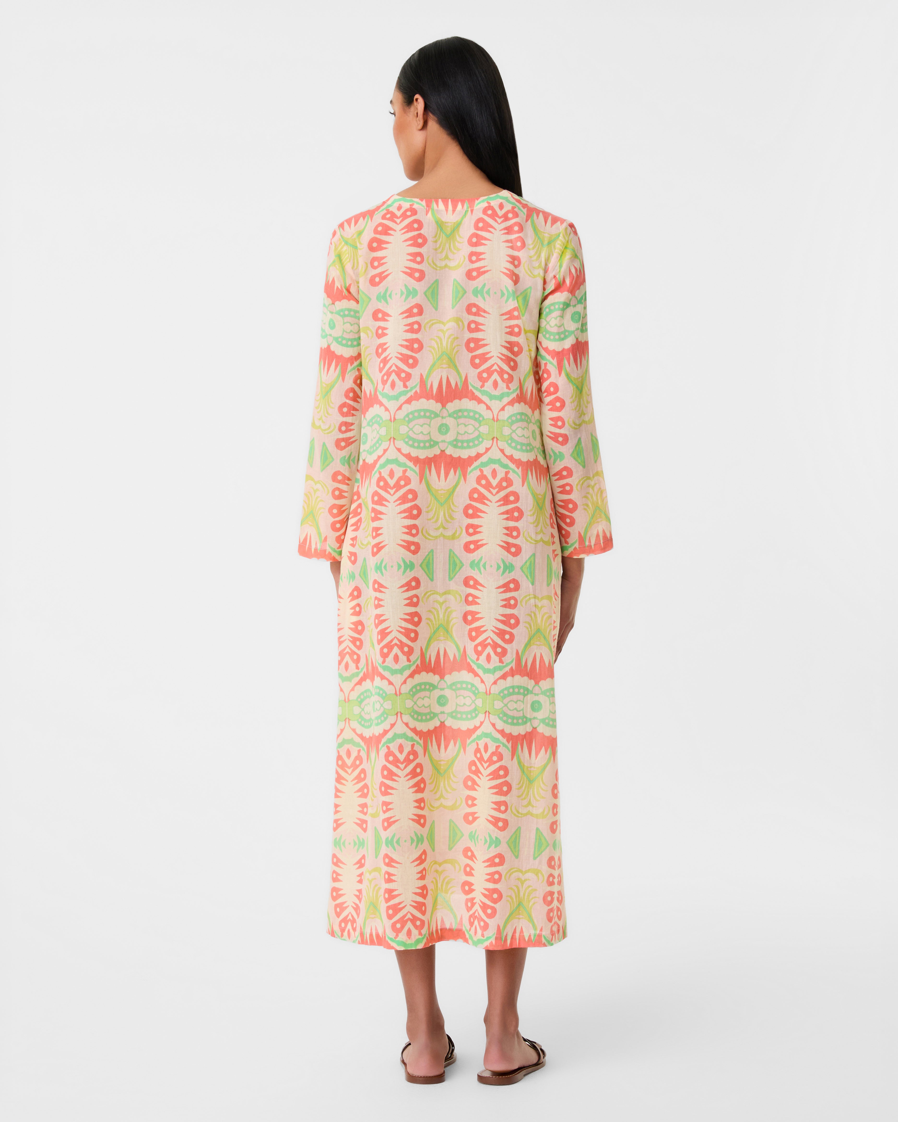 Giada Caftan in Fishtail Print