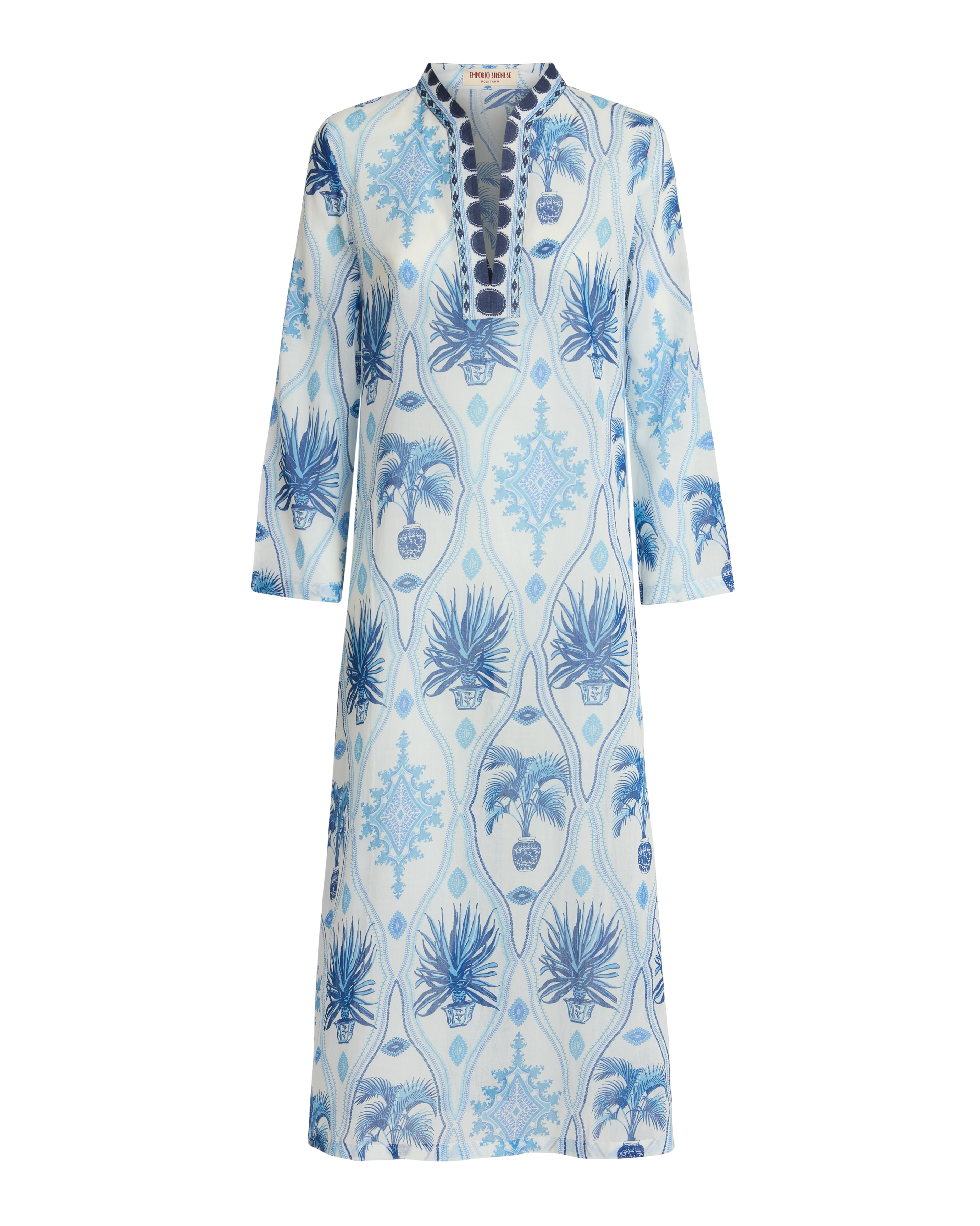 Giada Caftan in Garden Mesh Cotton Voile