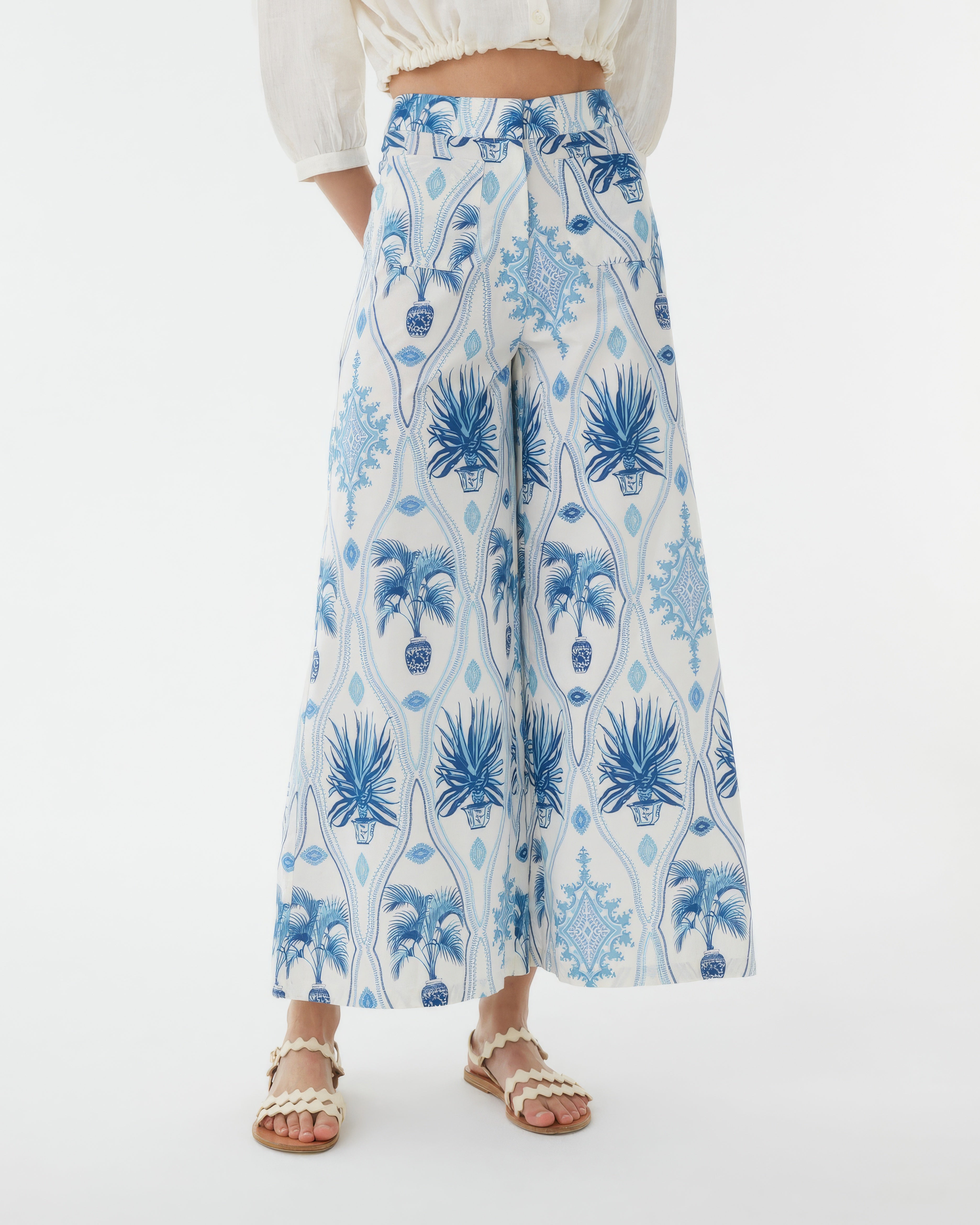 Adele Trousers in Garden Mesh Print