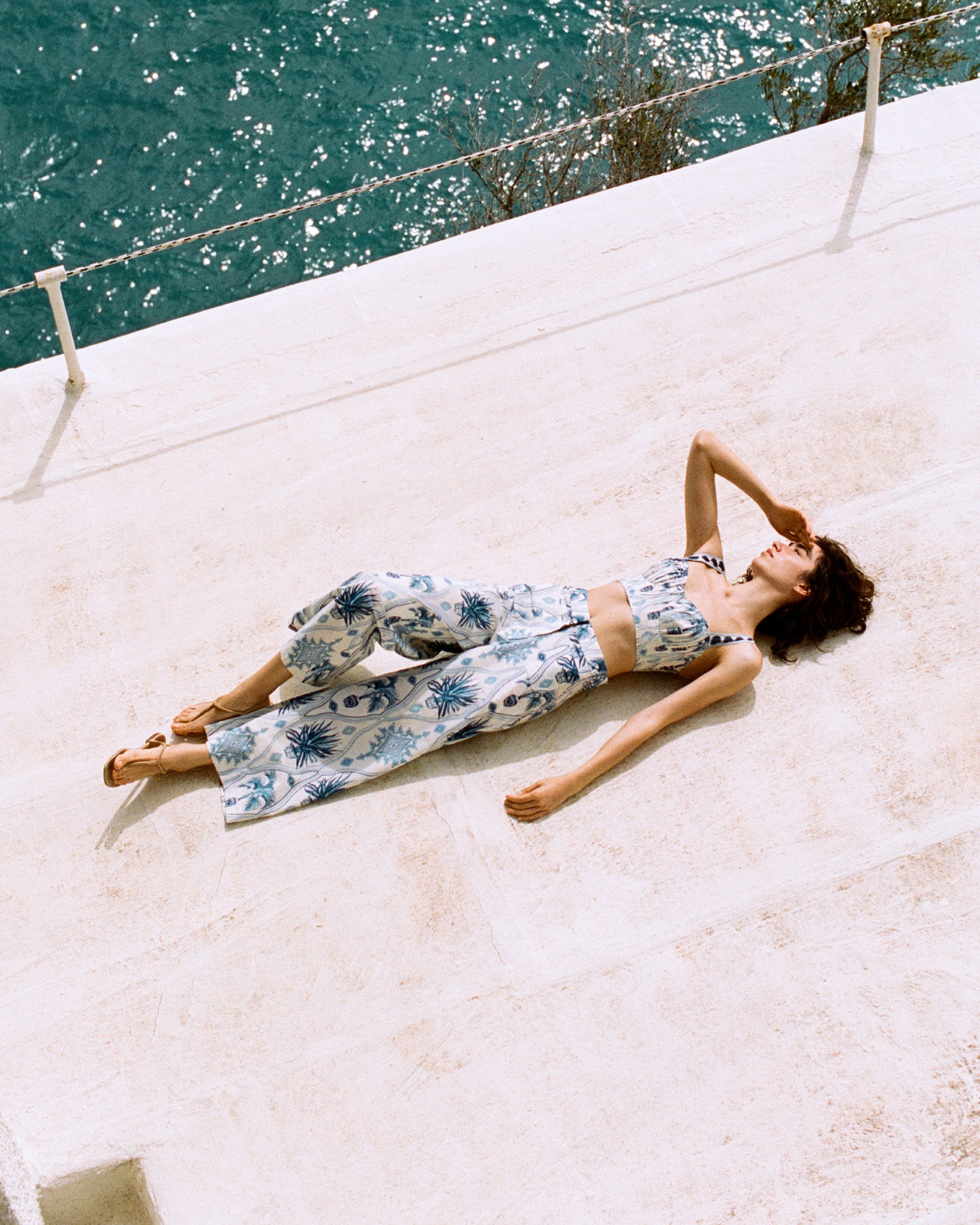 Adele Trousers in Garden Mesh Print