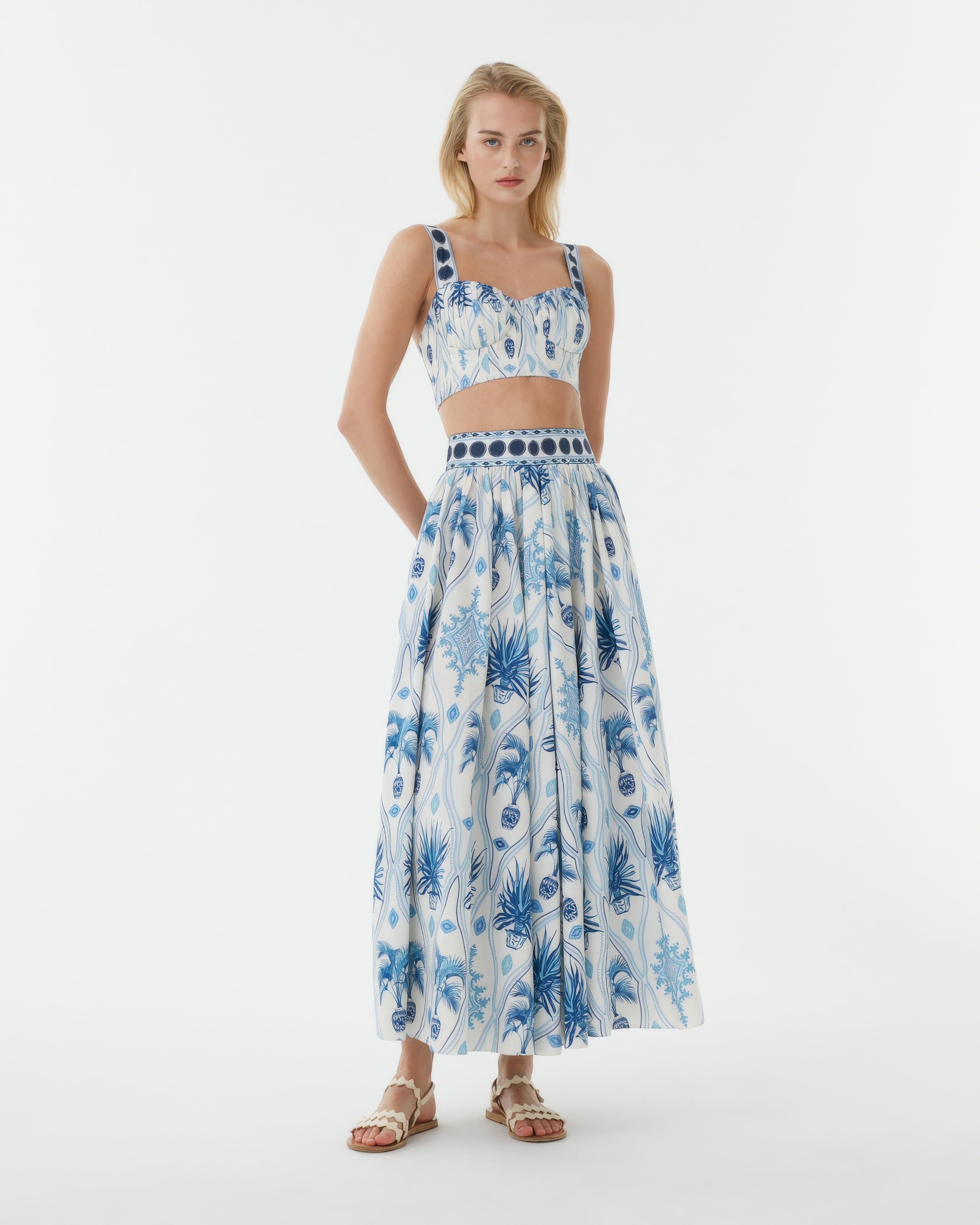 Dalia Top in Garden Mesh Print