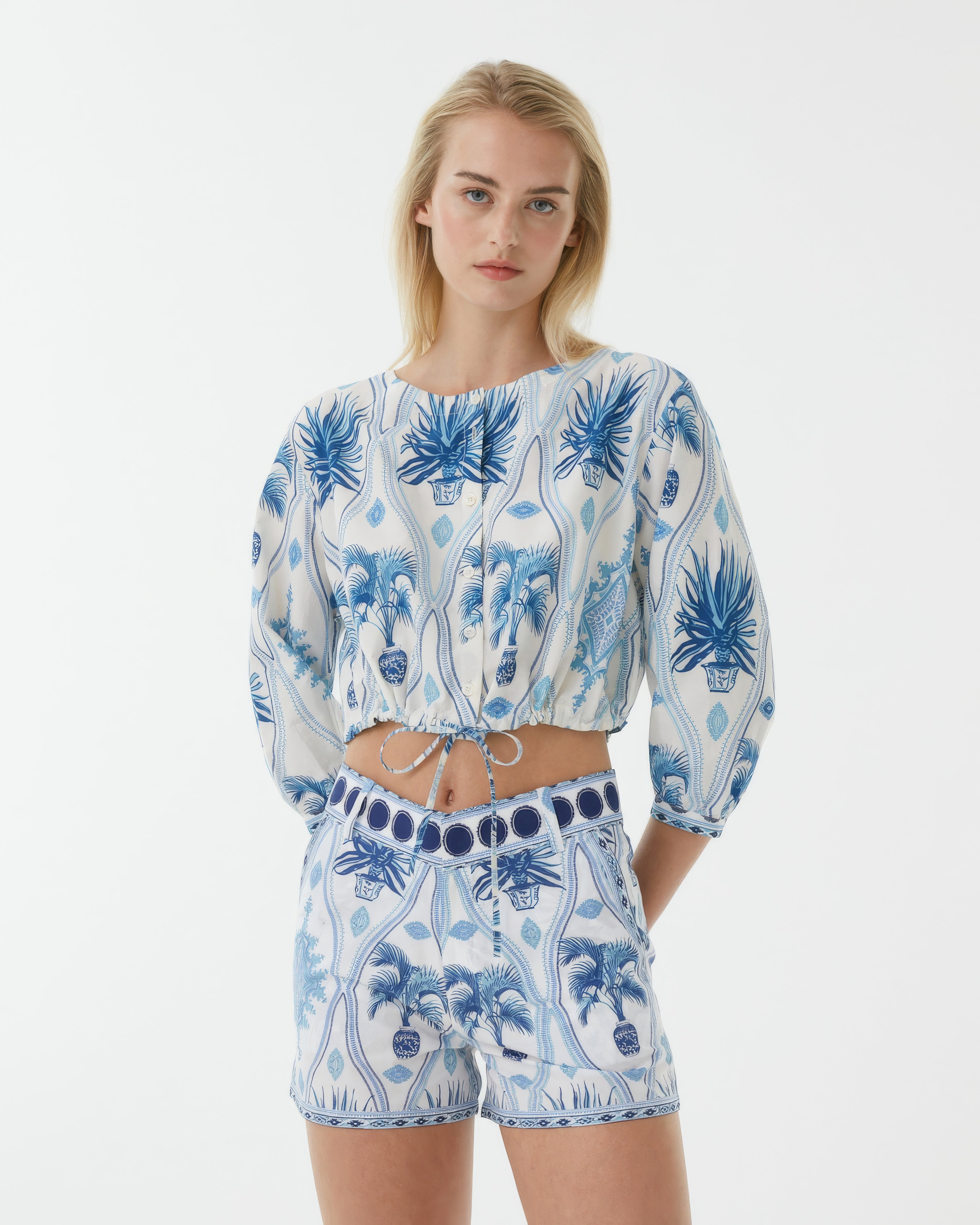 New Jinny Blouse in Garden Mesh Print