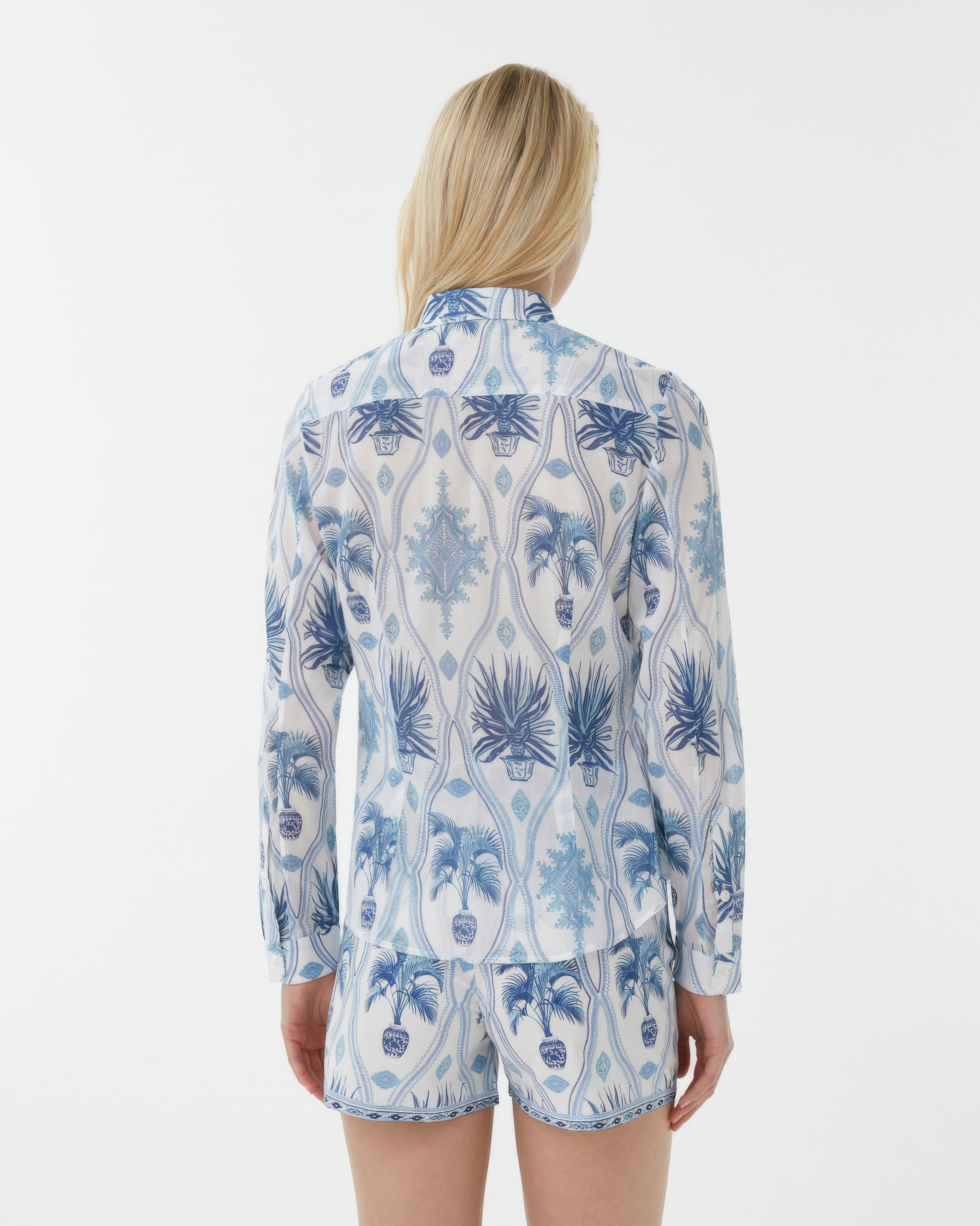 Odetta Shirt in Garden Mesh Print
