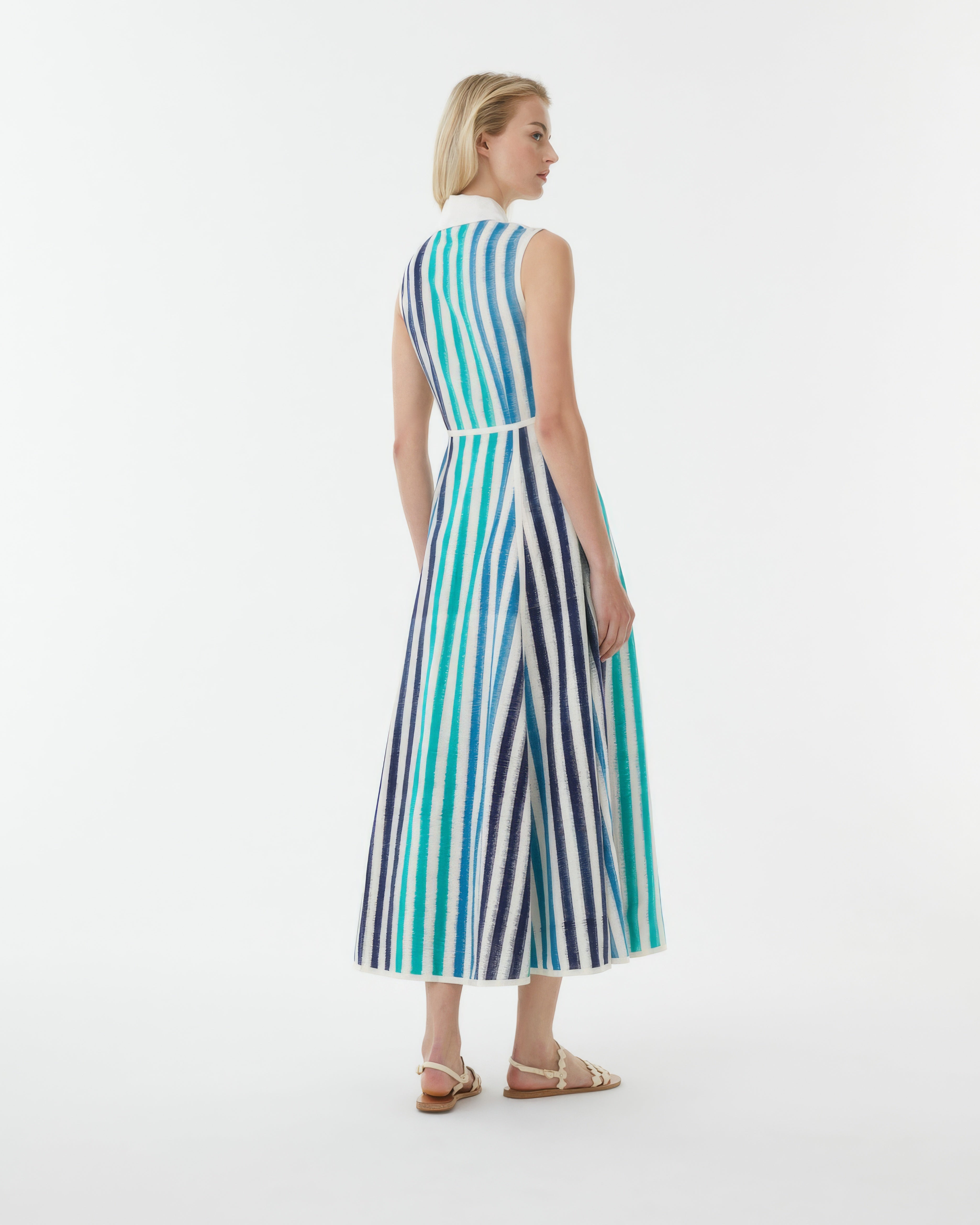 Miralda Dress in Ikat Stripes