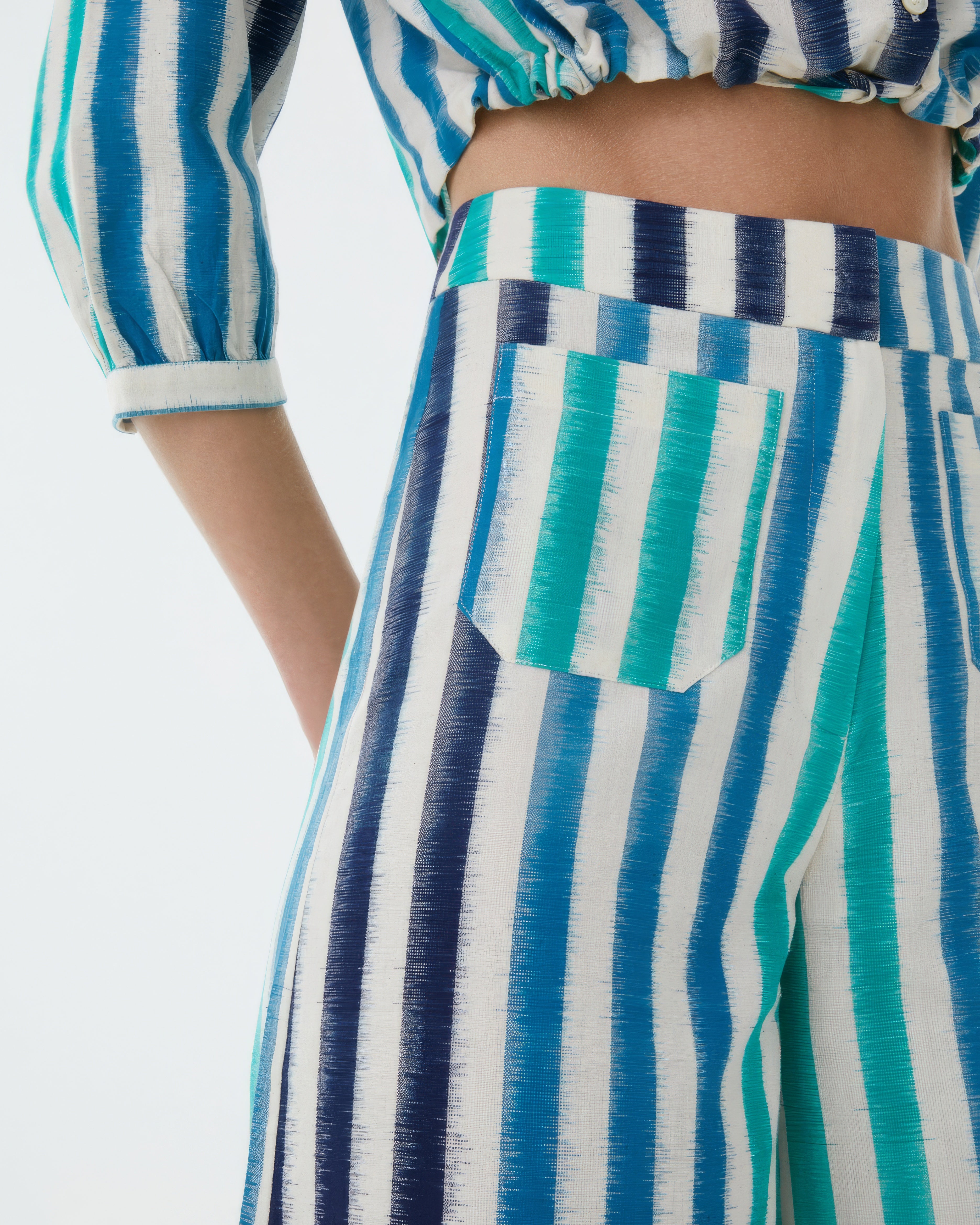 Adele Trousers in Ikat Stripes