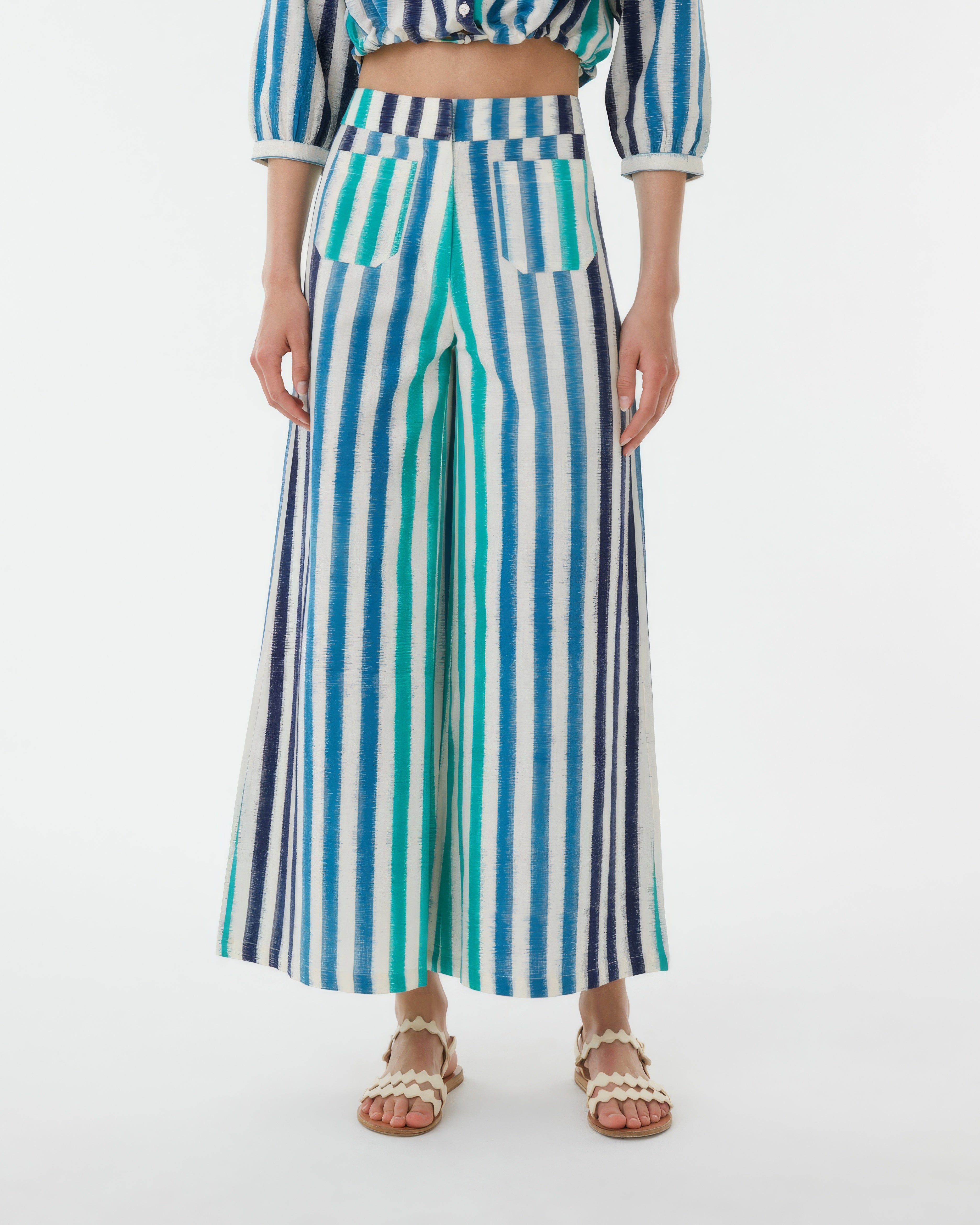 Adele Trousers in Ikat Stripes