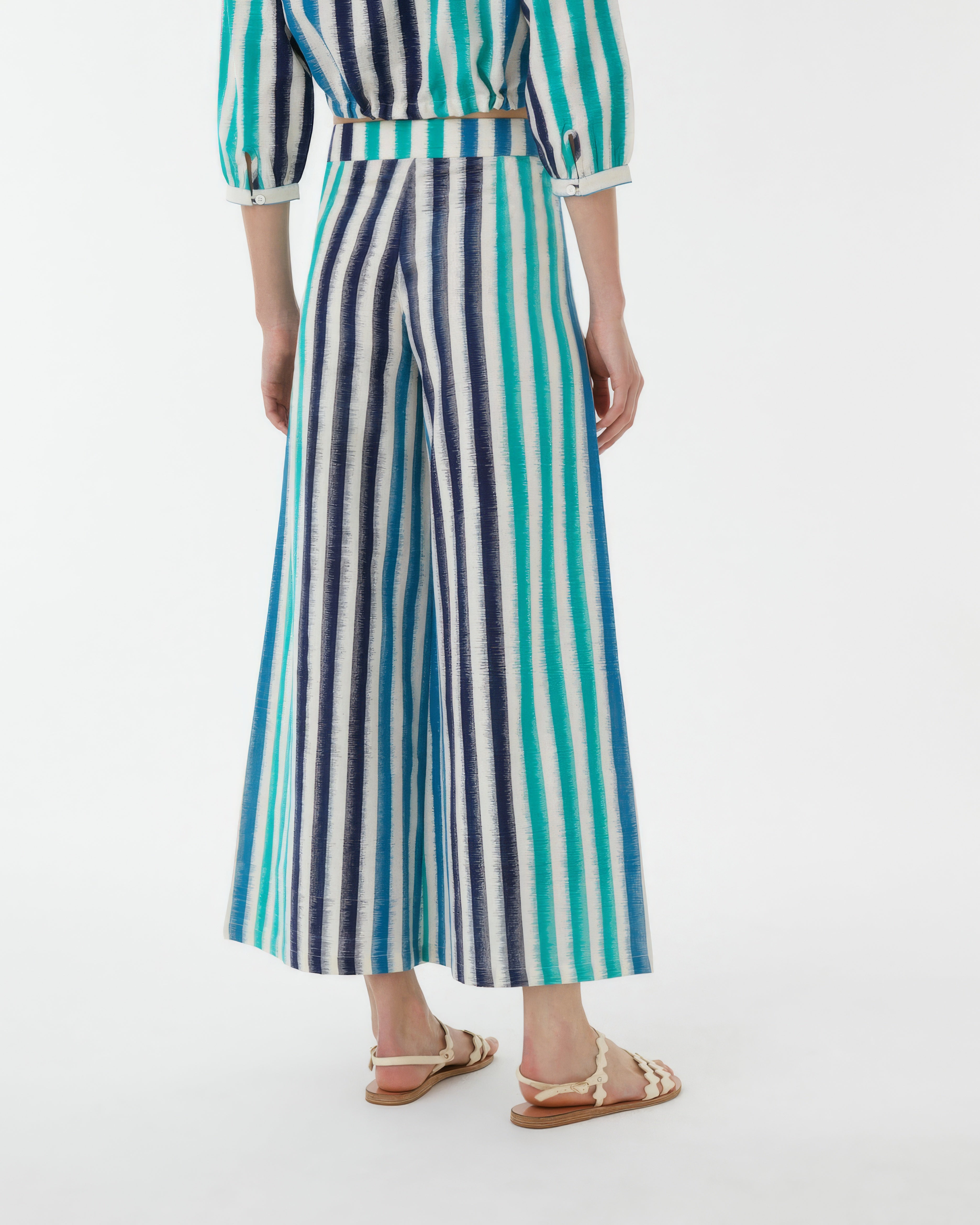 Adele Trousers in Ikat Stripes