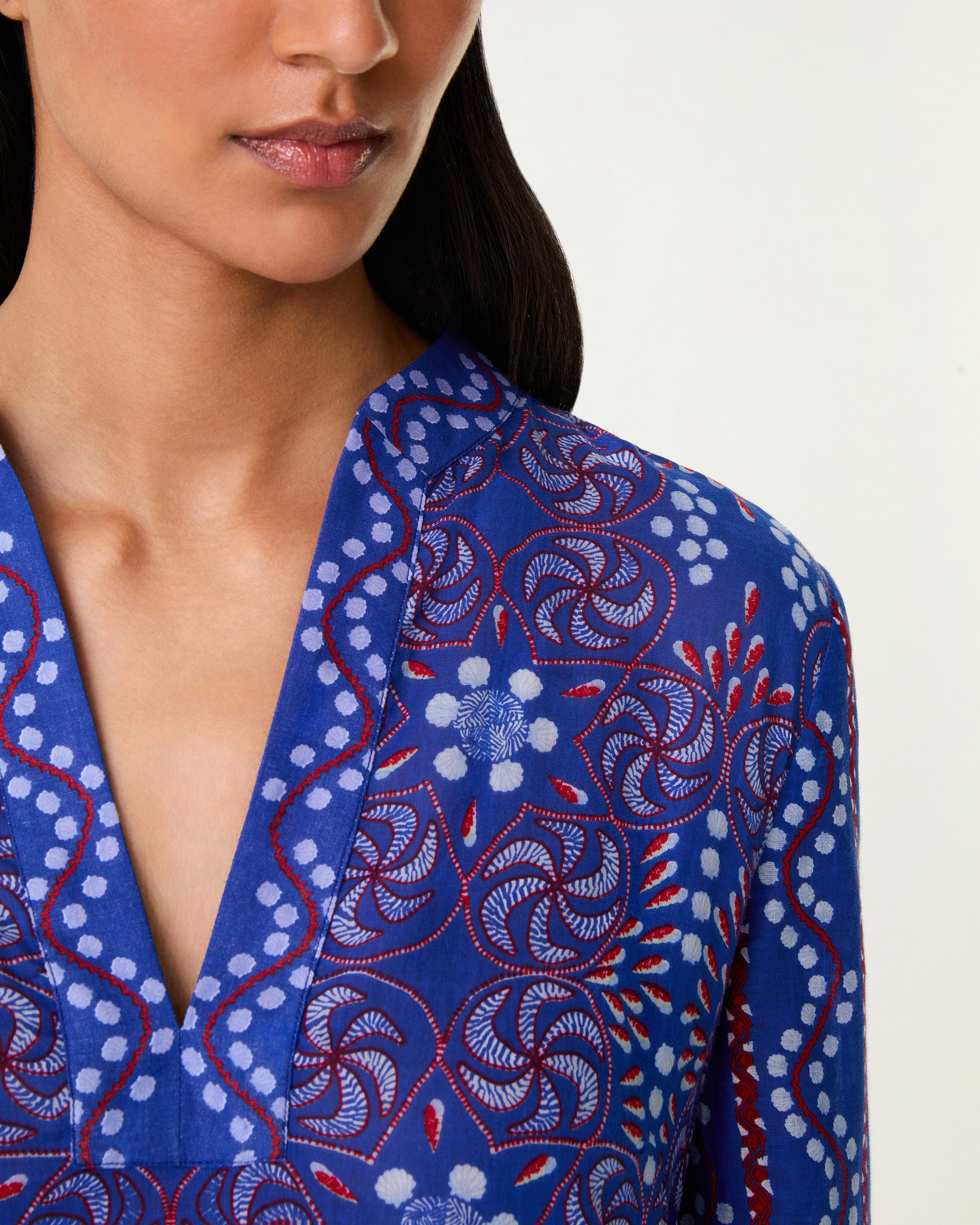 Giada Caftan in Kantha Print
