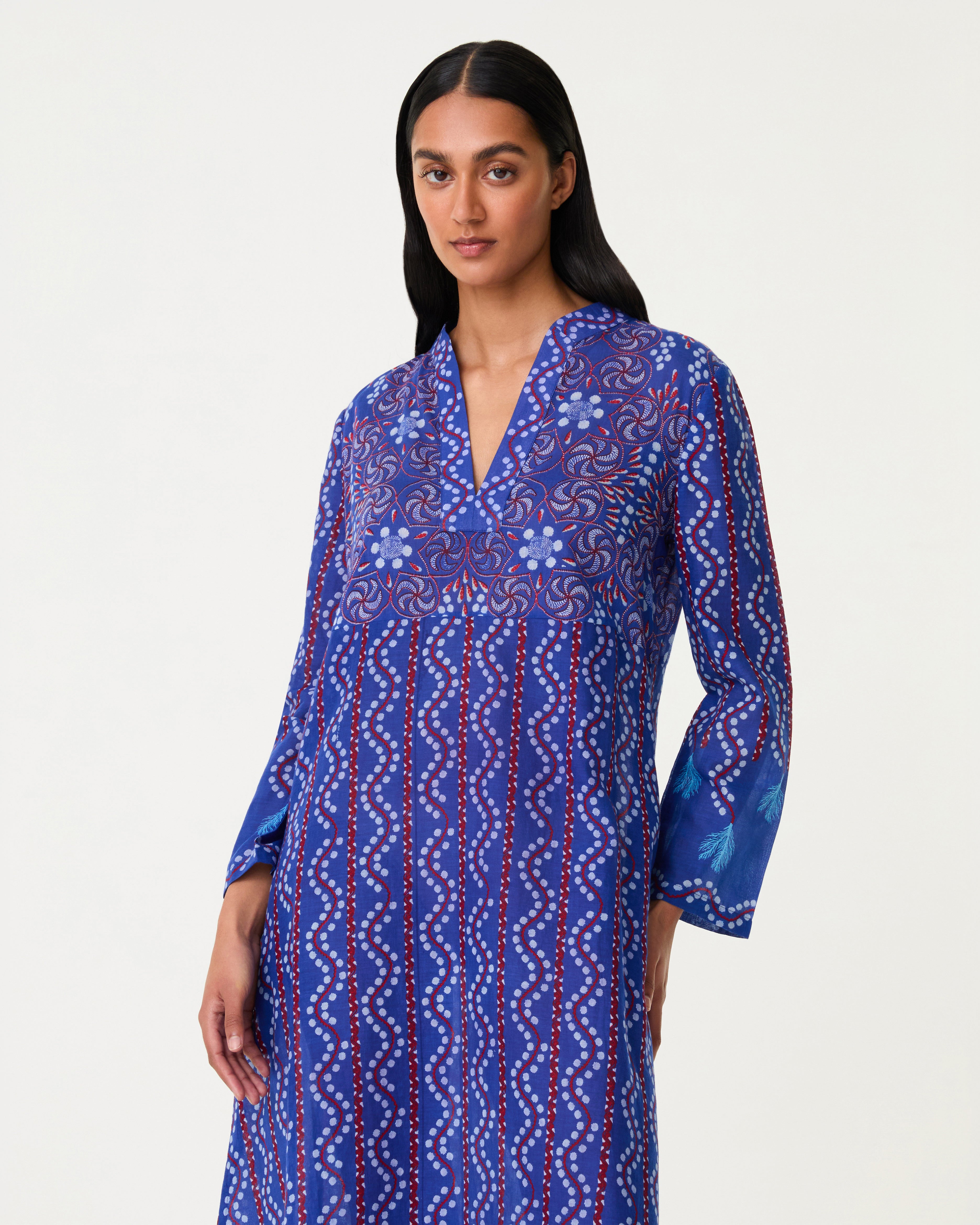 Giada Caftan in Kantha Print
