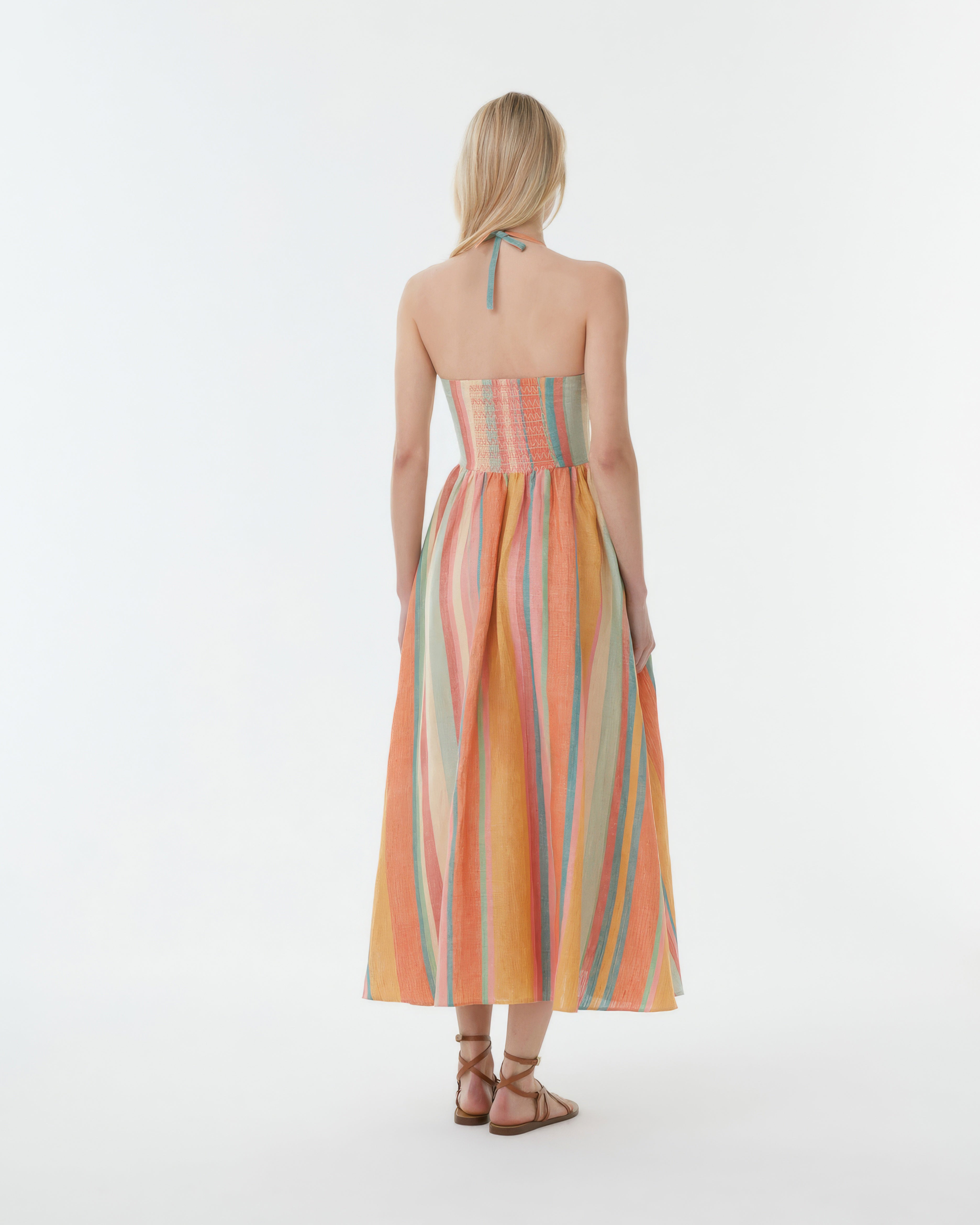 Johanna Dress in Rainbow Stripes