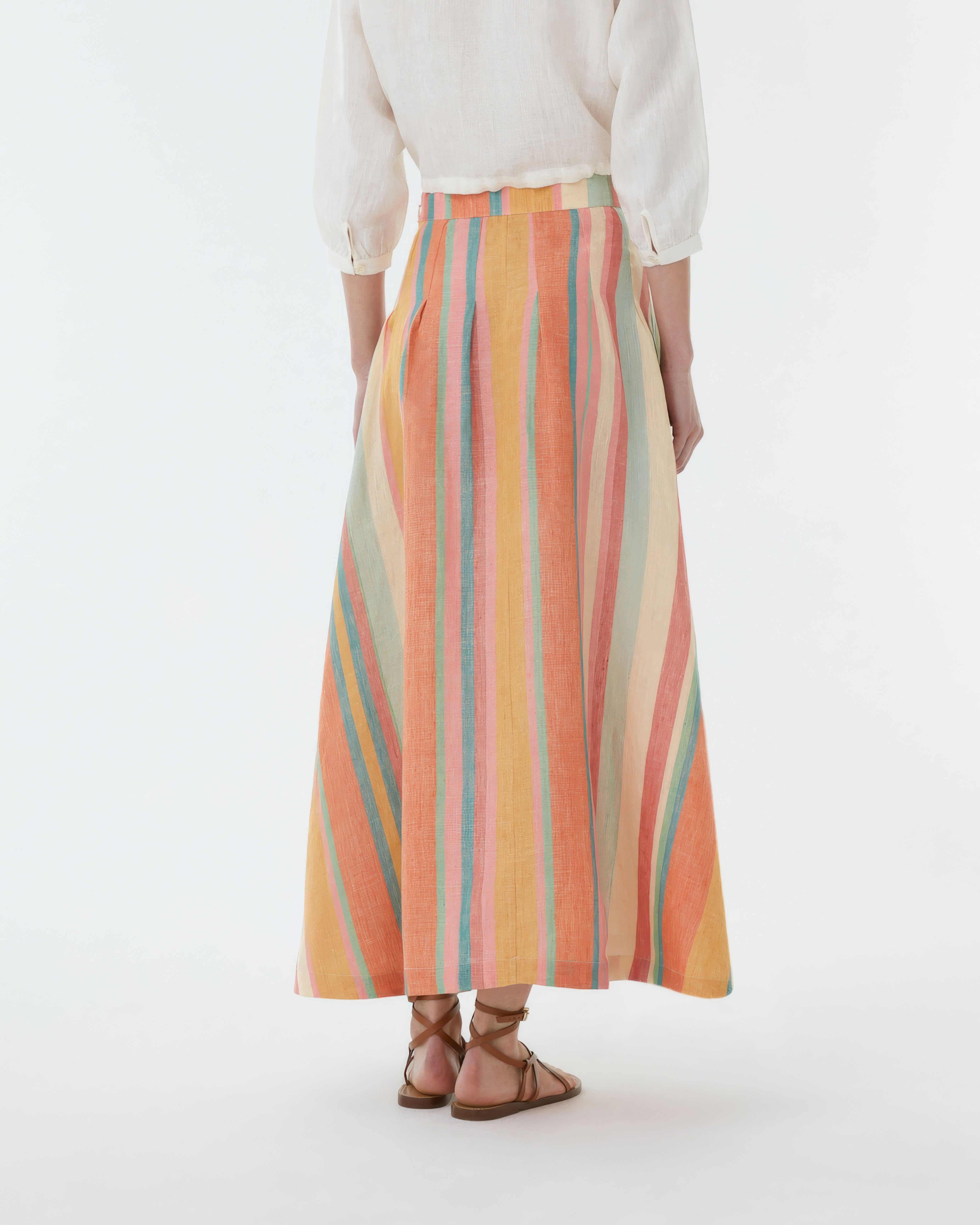 Amelianna Skirt in Rainbow Stripes