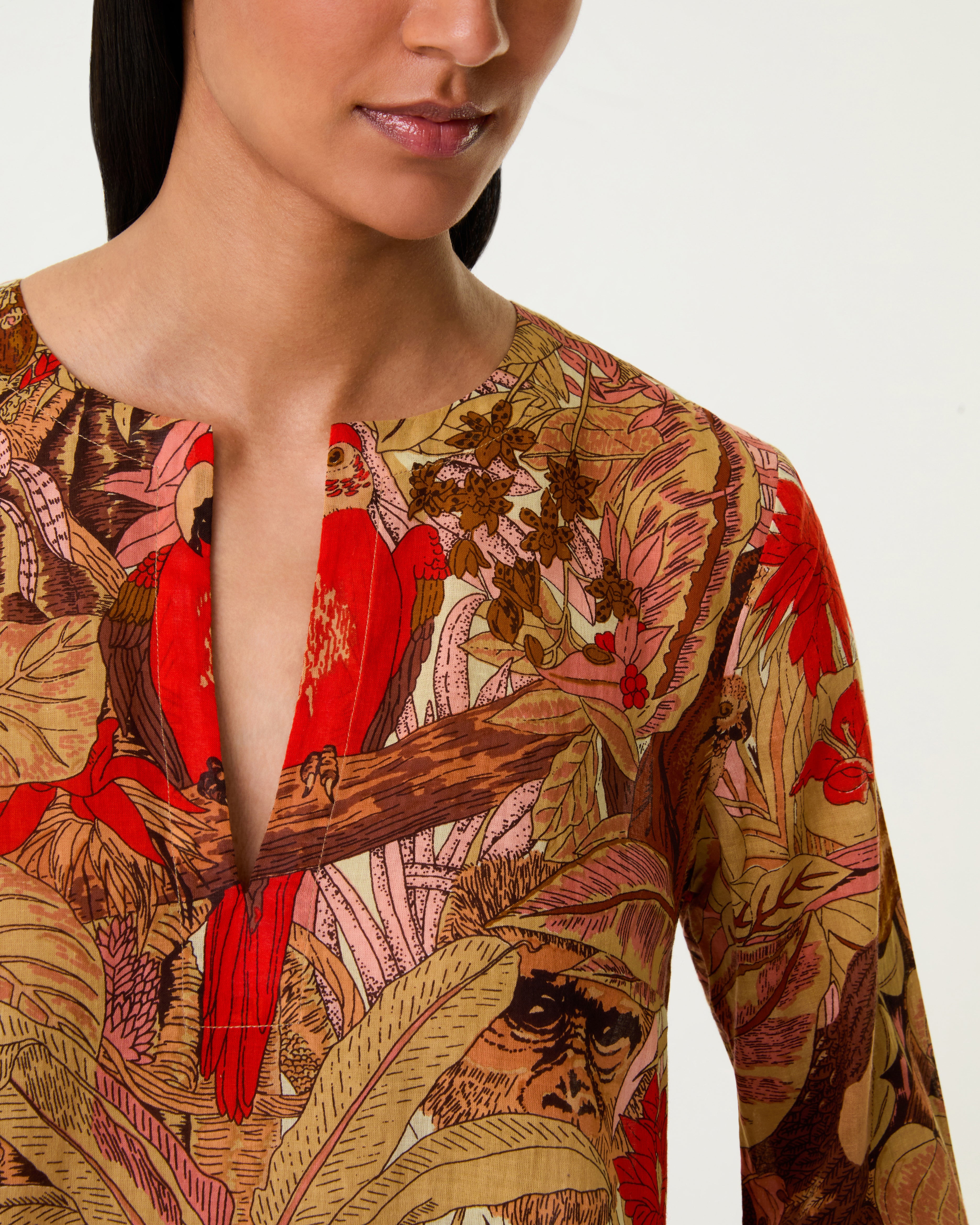 Giada Caftan in Jungle Print