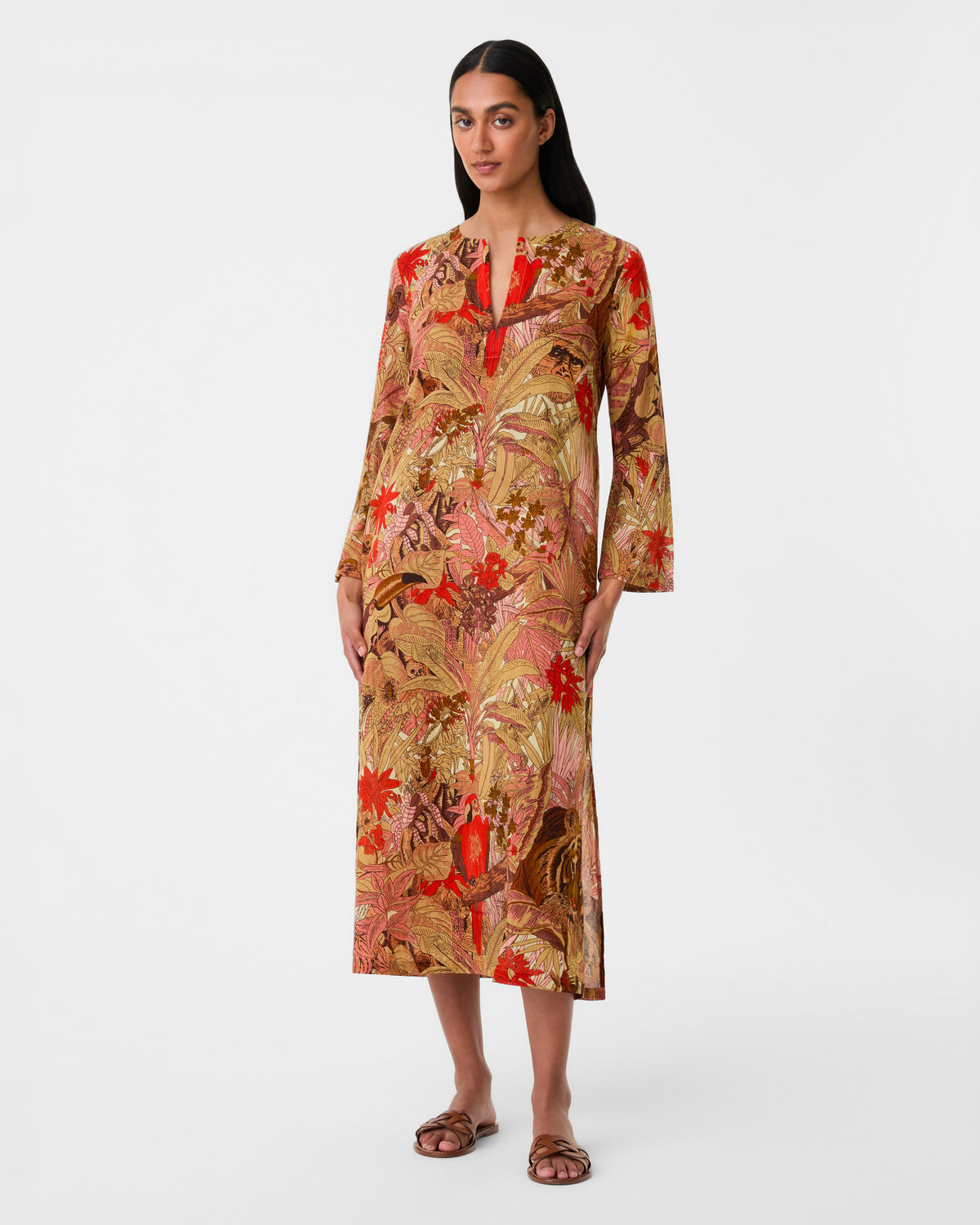 Giada Caftan in Jungle Print