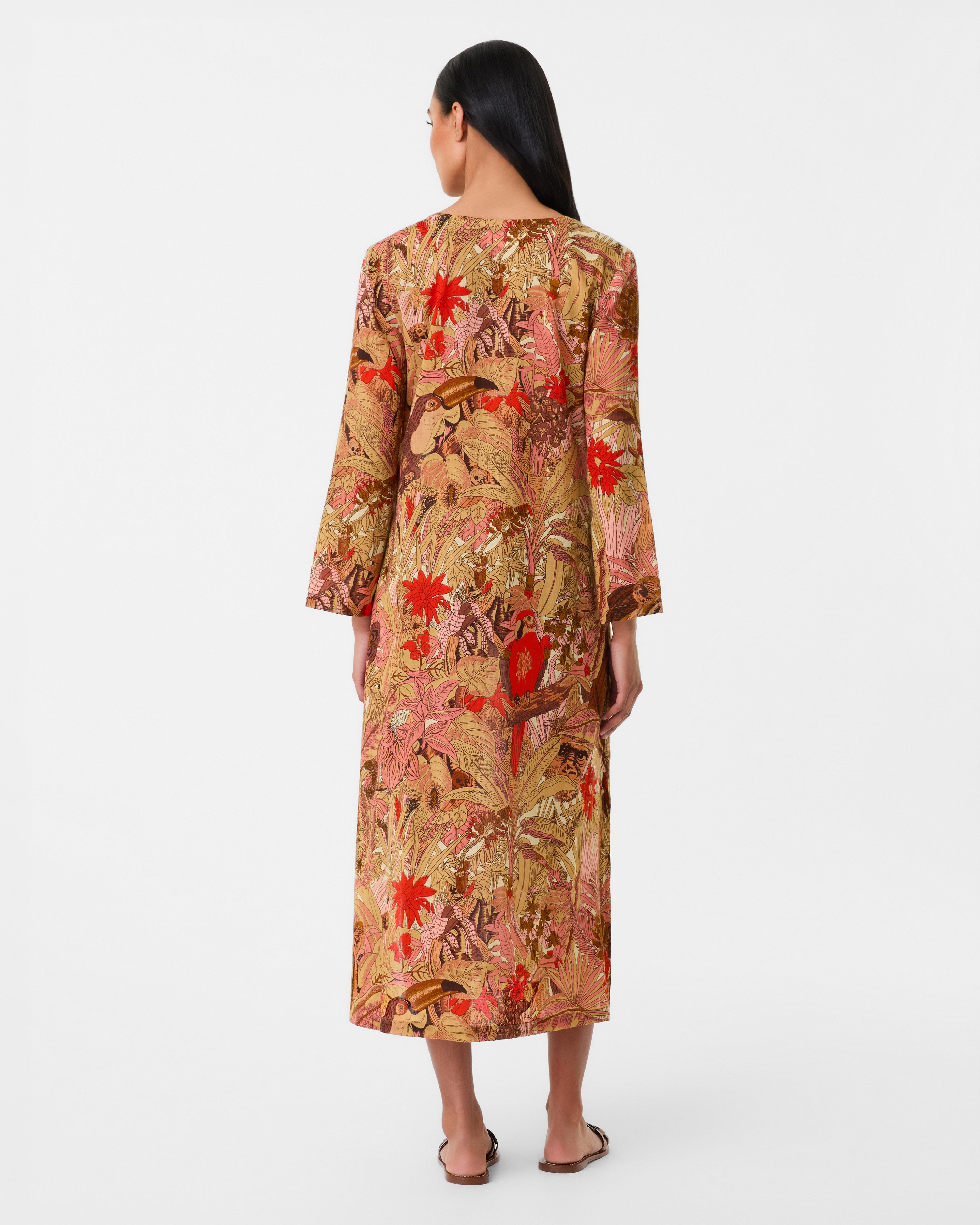 Giada Caftan in Jungle Print