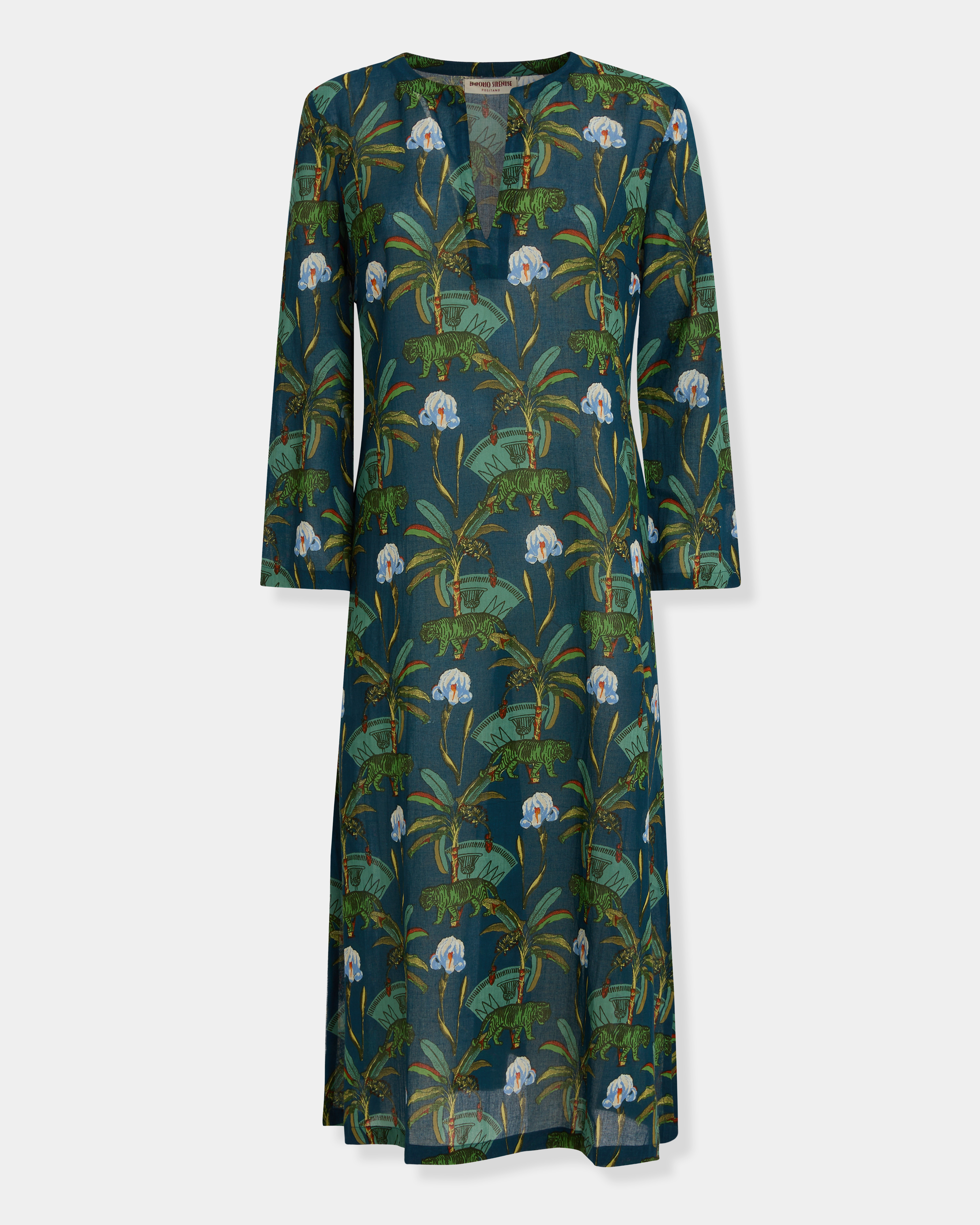 Giada Caftan in Palm Tiger Print
