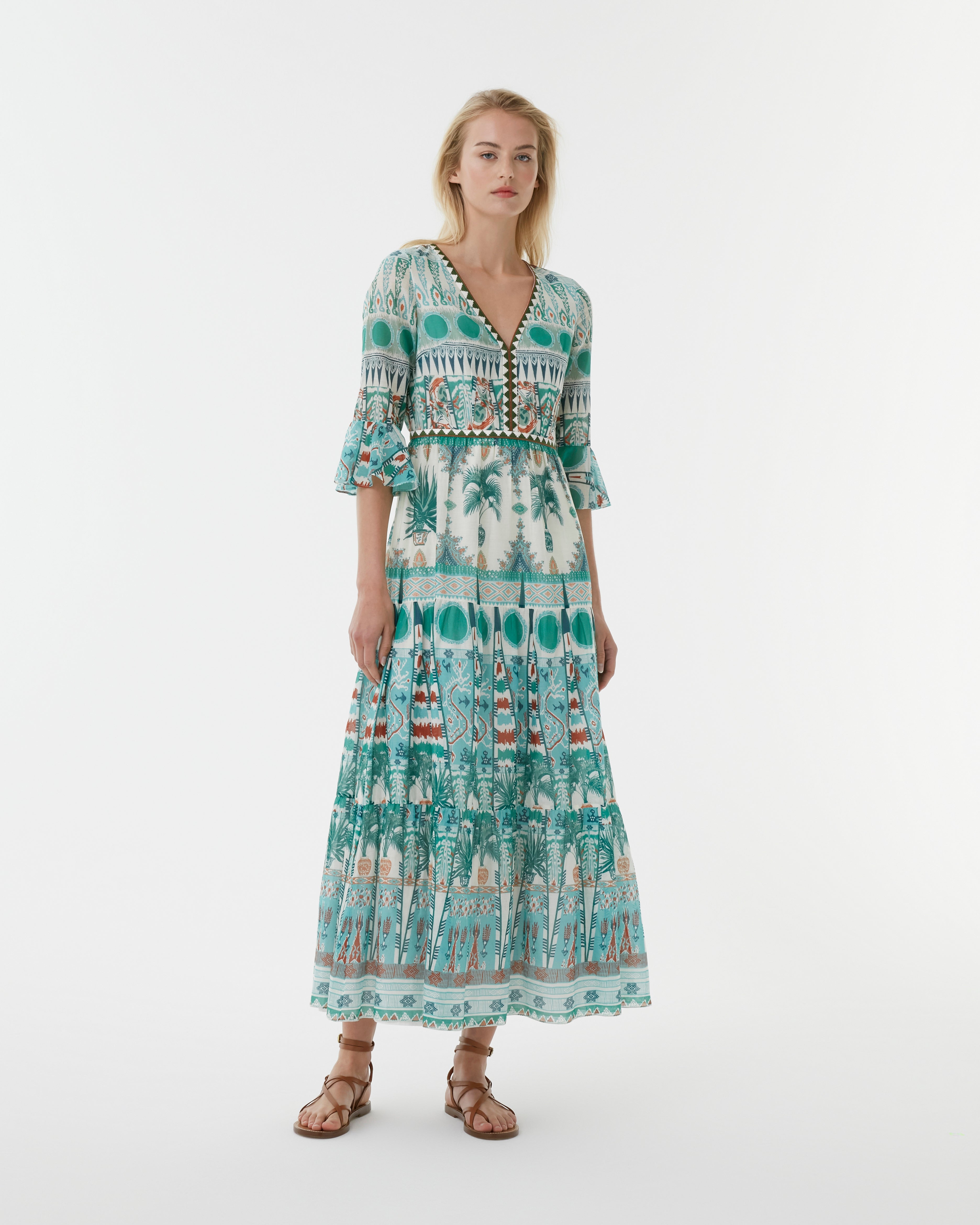 Bella Dress in Tribal Botanic Print