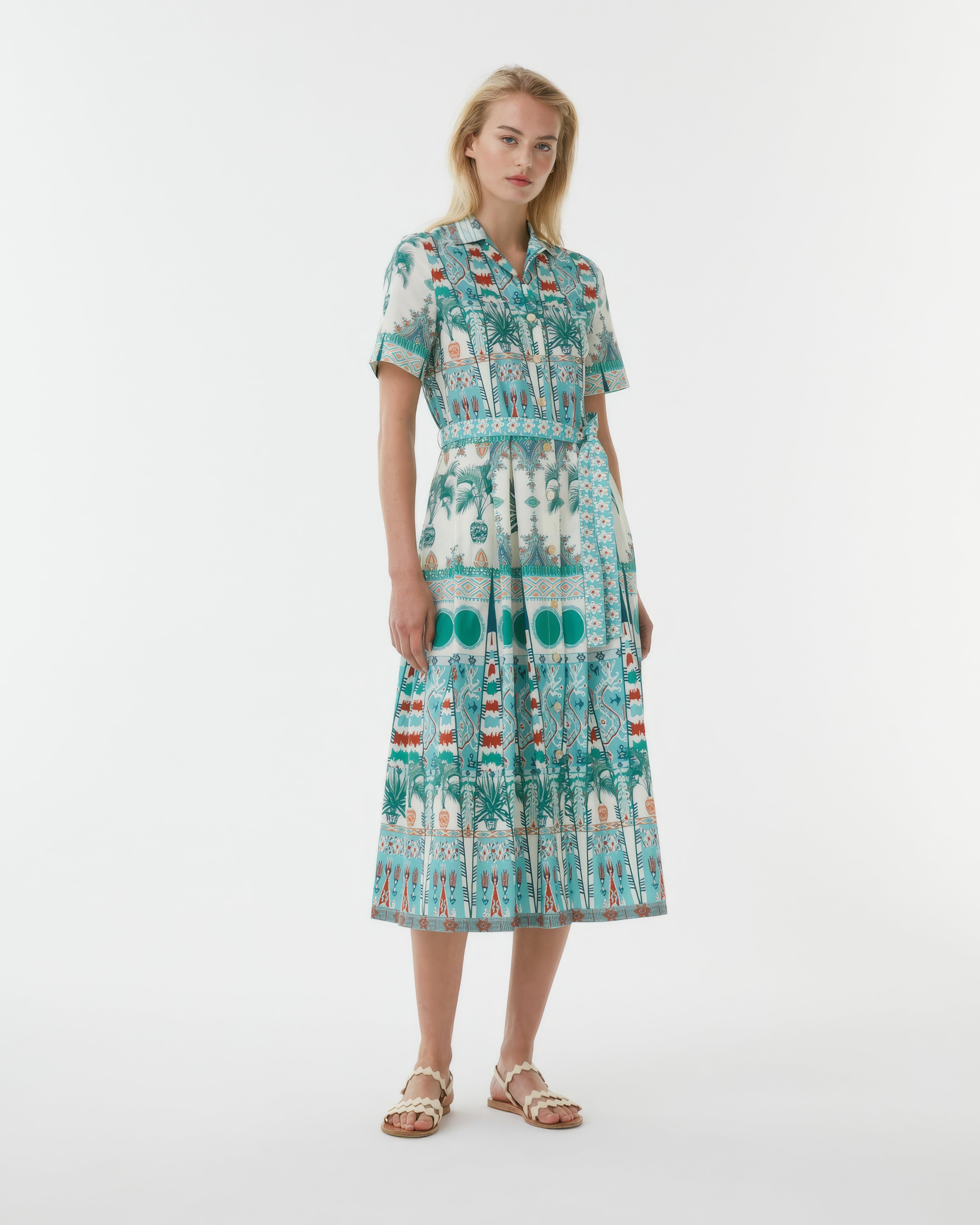 Claudia Dress in Tribal Botanic Print