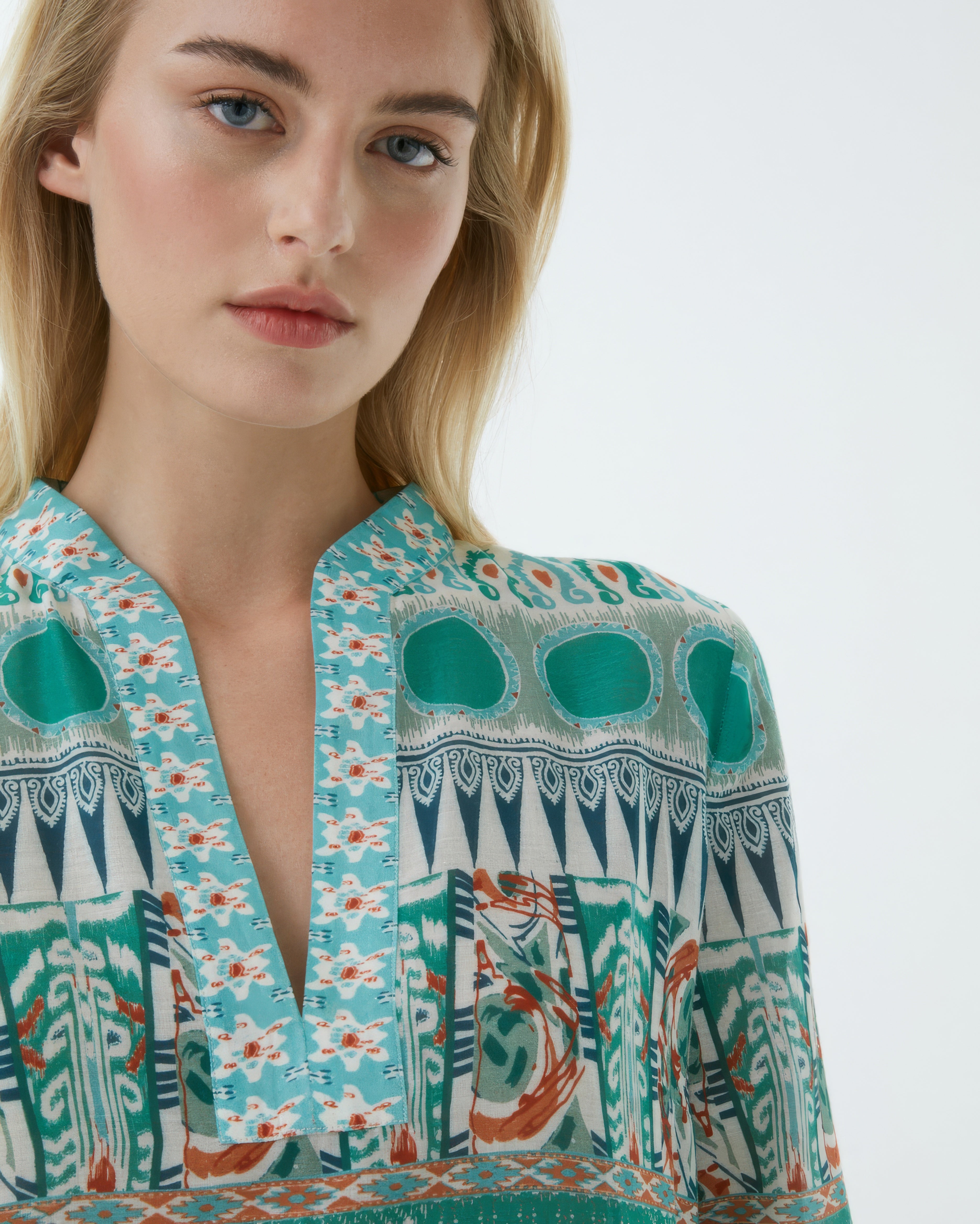 Giada Caftan in Tribal Botanic Print