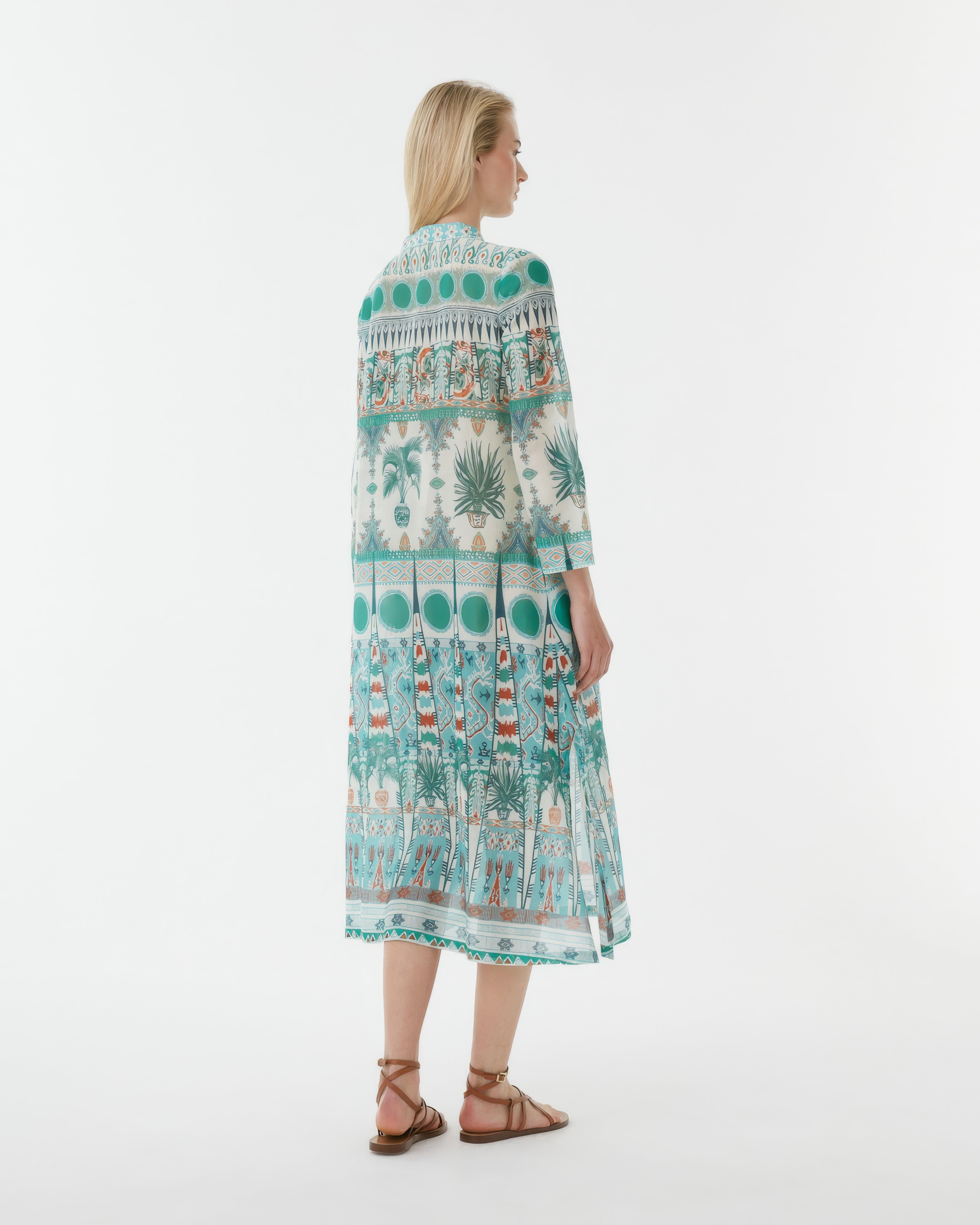 Giada Caftan in Tribal Botanic Print